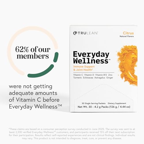 TRULEAN Everyday Wellness Shot Powder – Turmeric, Ginger & Vitamin C Immunity Support, 30 Citrus Packets - Image 5