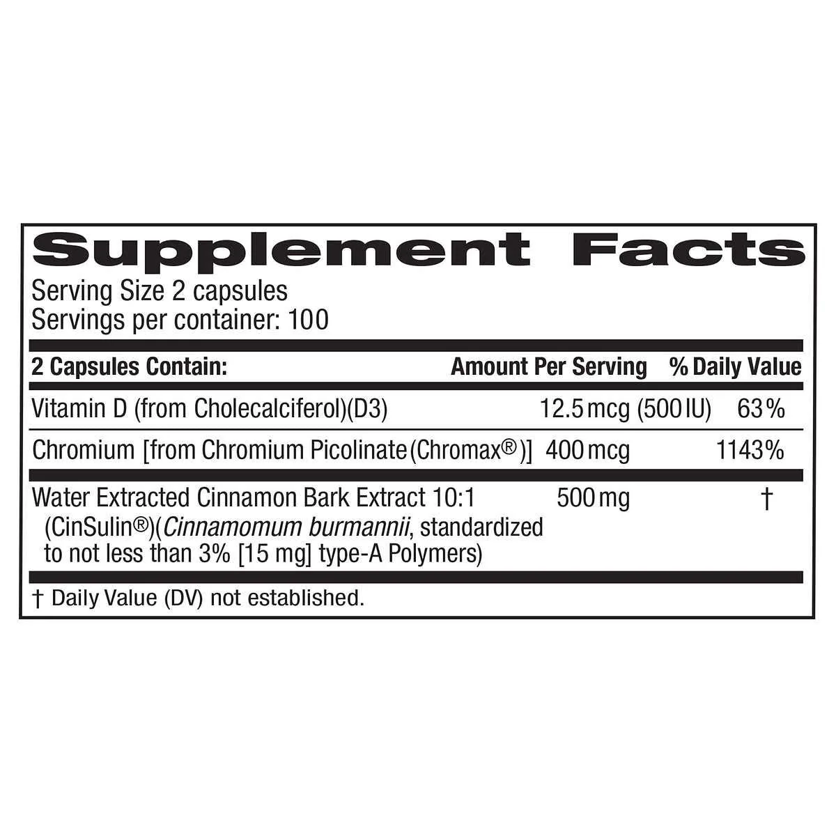 TruNature CinSulin 500 mg – Advanced Strength, 2 Bottles (400 Vegetarian Capsules Total) - Image 7