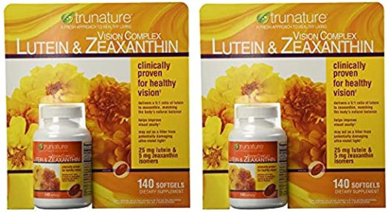 Trunature Vision Complex Lutein & Zeaxanthin Supplement, 140 Count (2 Packs) – Soy Free, Smaller Softgels - Image 3