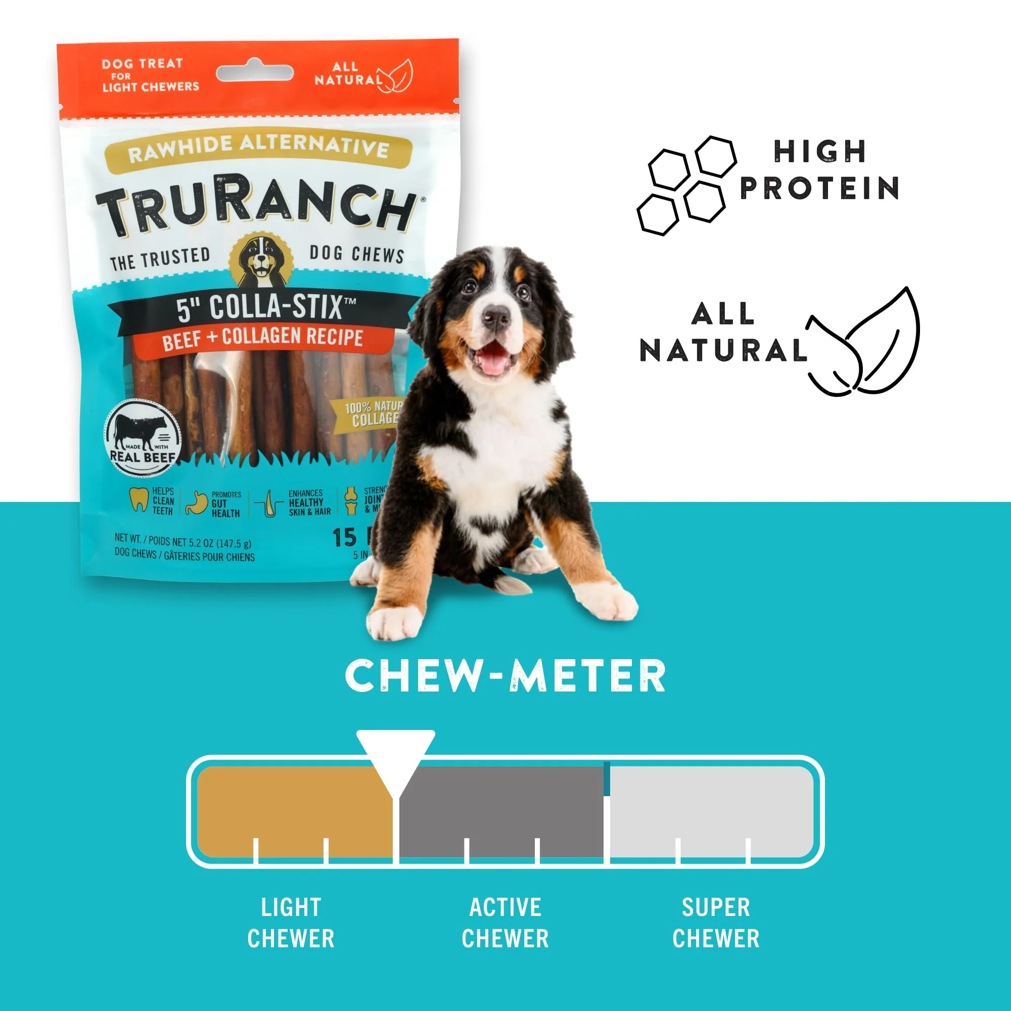 TRURANCH Collagen Sticks for Dogs - 5-inch Rawhide Alternative for Joints & Skin Health - Image 5