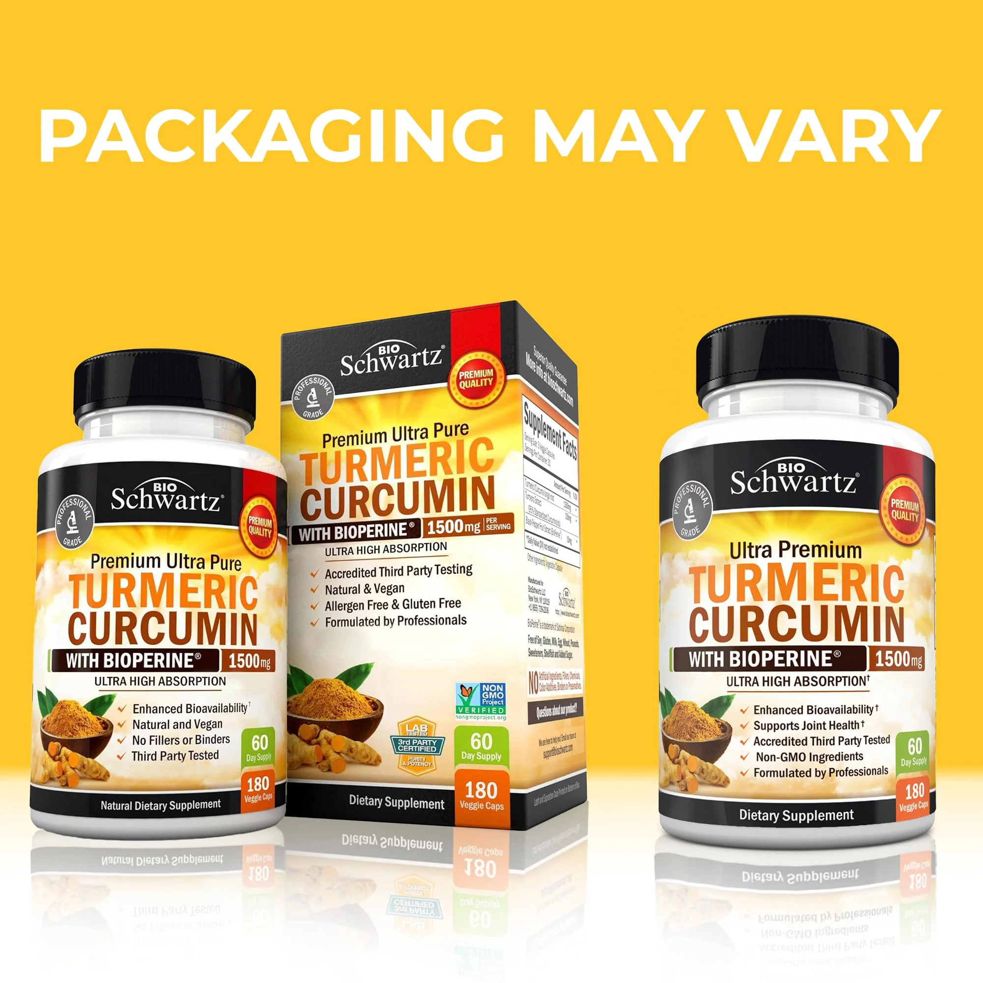 Turmeric Curcumin 1500mg with BioPerine – 95% Curcuminoids, Joint Support - Image 2