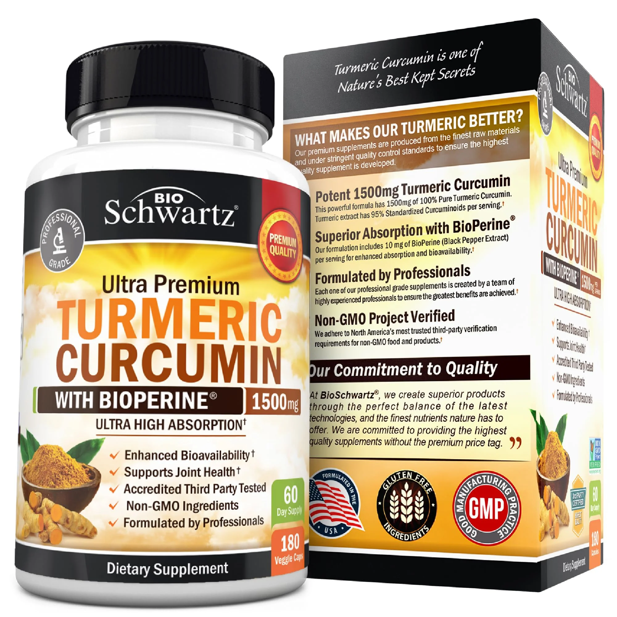 Turmeric Curcumin 1500mg with BioPerine – 95% Curcuminoids, Joint Support - Image 5