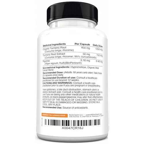 Turmeric Curcumin 1500mg with BioPerine – 95% Curcuminoids, Joint Support - Image 9