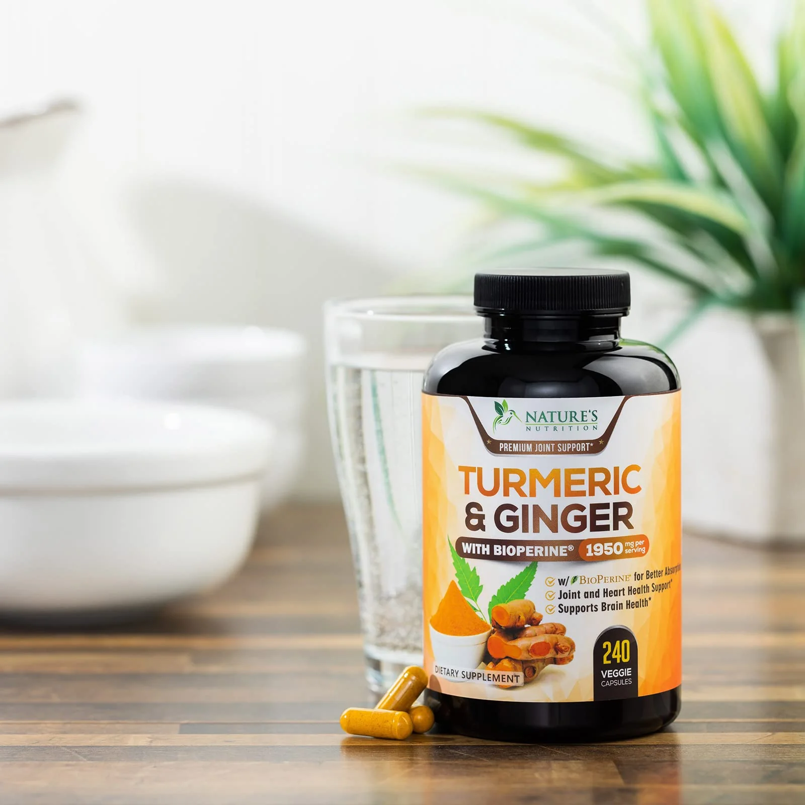 Turmeric Curcumin 1950mg – 95% Curcuminoids, Organic Turmeric & Ginger, BioPerine | 240 Capsules - Image 9