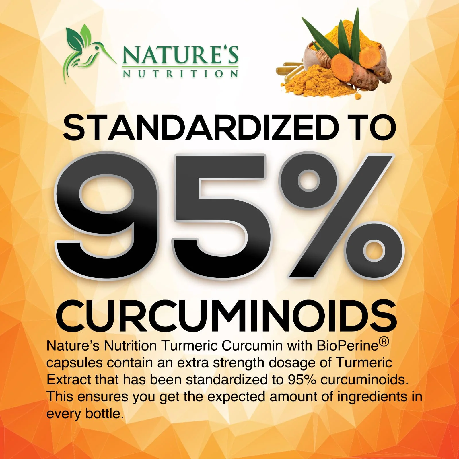 Turmeric Curcumin Supplement 2600mg – 95% Curcuminoids, BioPerine & Organic Turmeric – 240 Capsules | Made in USA - Image 3