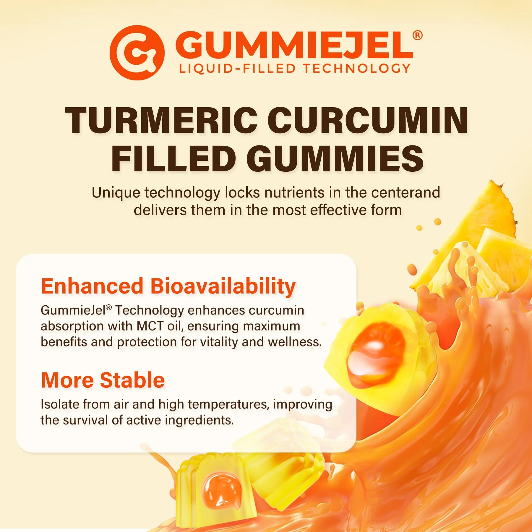 Turmeric Gummies 1000mg with MCT Oil C8/C10 – Curcumin + Black Pepper, Sugar Free, 60 Gummies - Image 6