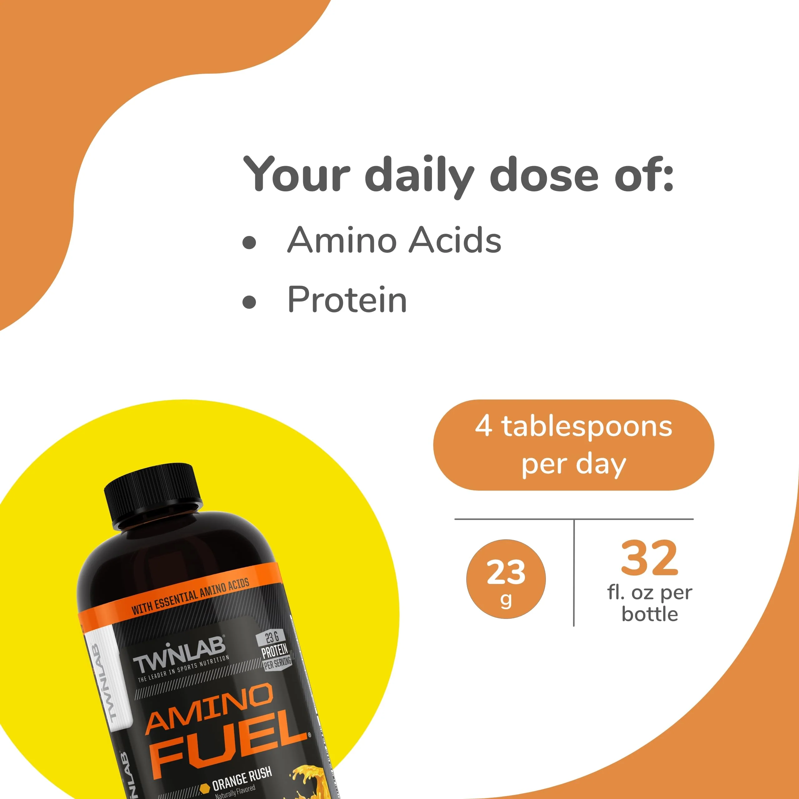 Twinlab Amino Fuel – Pre-Workout & Post-Workout Energy Drink & Supplement, 32 fl oz, Orange Rush - Image 9