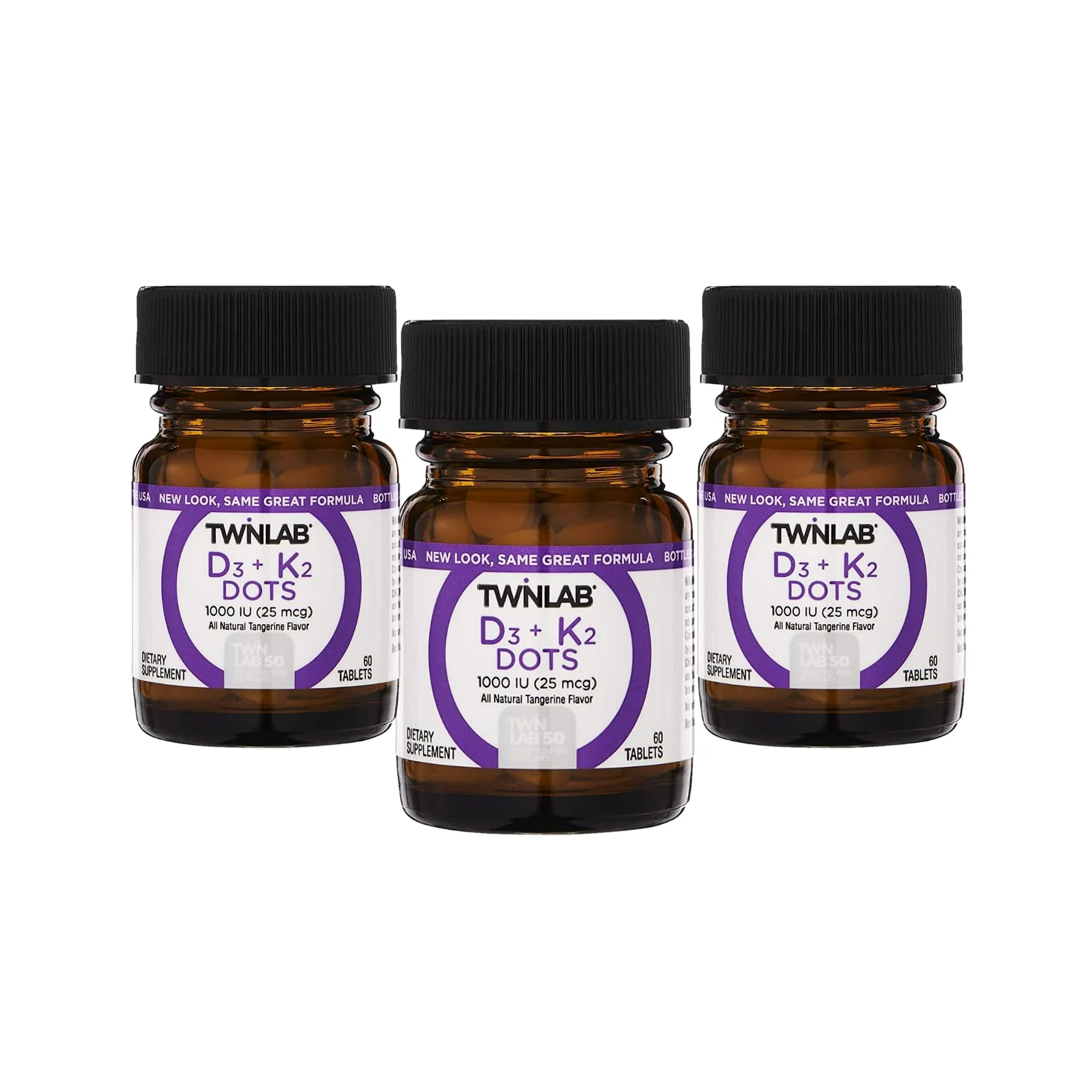Twinlab Vit D3 1000 IU & K2 Dots, 3 Pack - Vitamin D3 + K2
