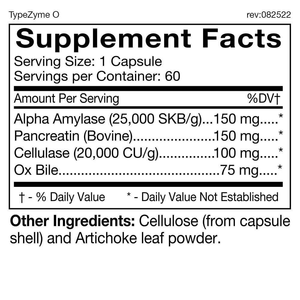 TypeZyme Digestive Enzyme for Blood Type O | D'Adamo Personalized Nutrition - Image 2