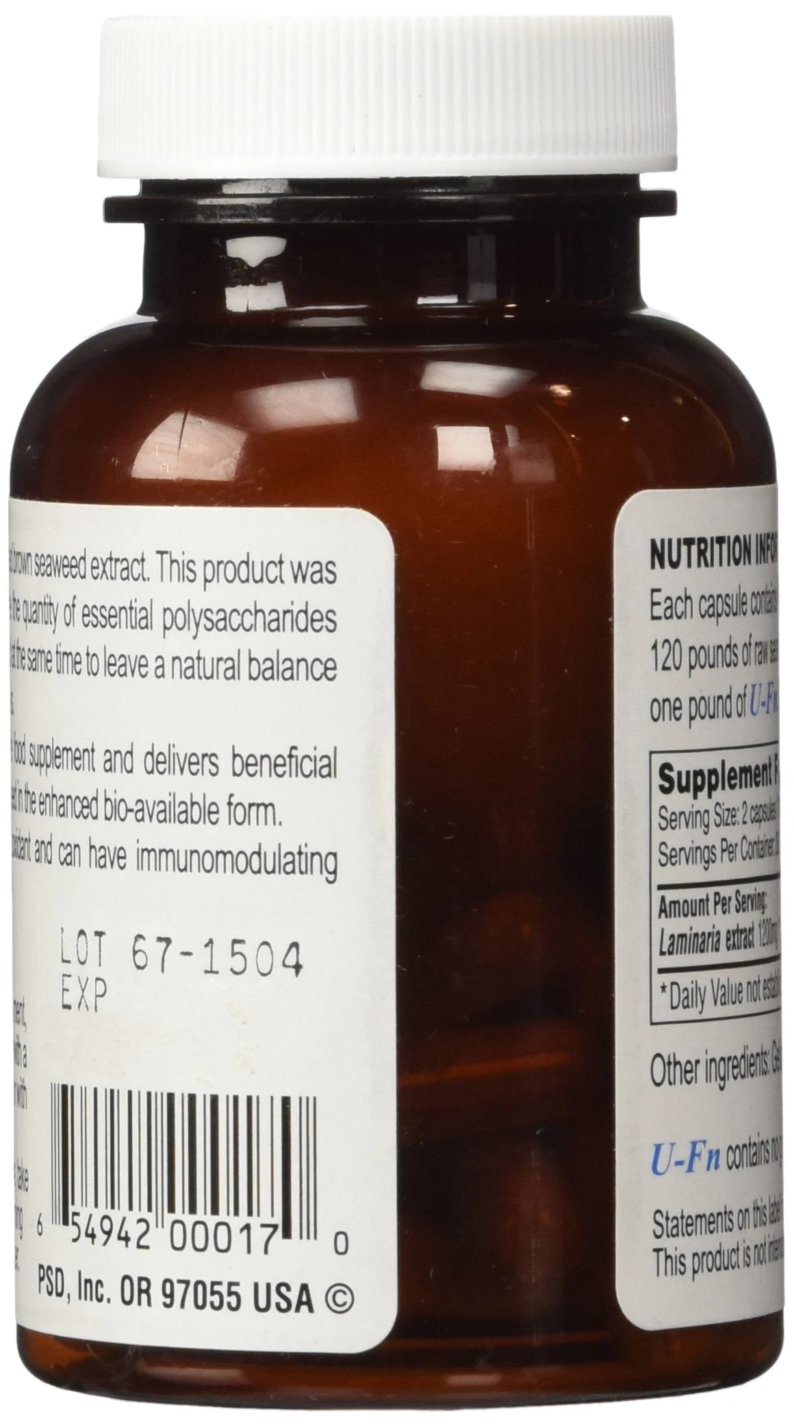 U-Fn U-Fucoidan Extract 60 Caps 600 mg | Laminaria Japonica Seaweed Supplement - Image 3