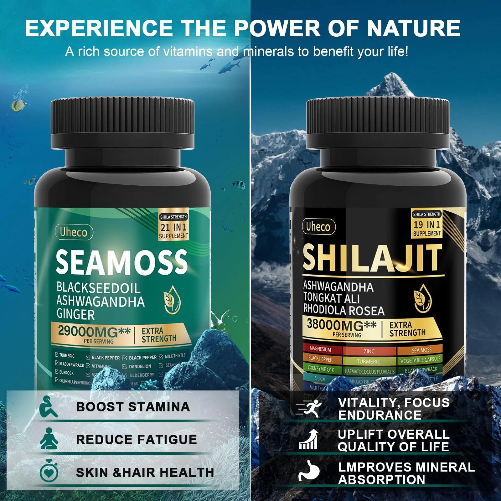 Uheco Shilajit & Sea Moss Vitality Bundle – 20000 mg Shilajit, 11000 mg Sea Moss - Image 11