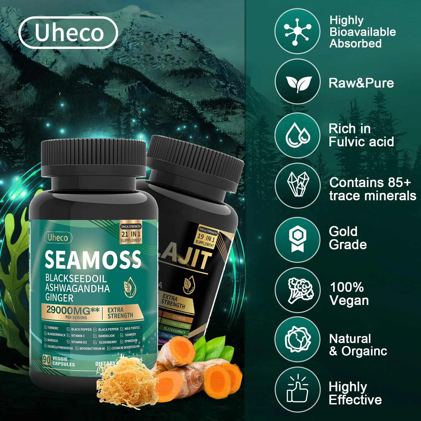 Uheco Shilajit & Sea Moss Vitality Bundle – 20000 mg Shilajit, 11000 mg Sea Moss - Image 12