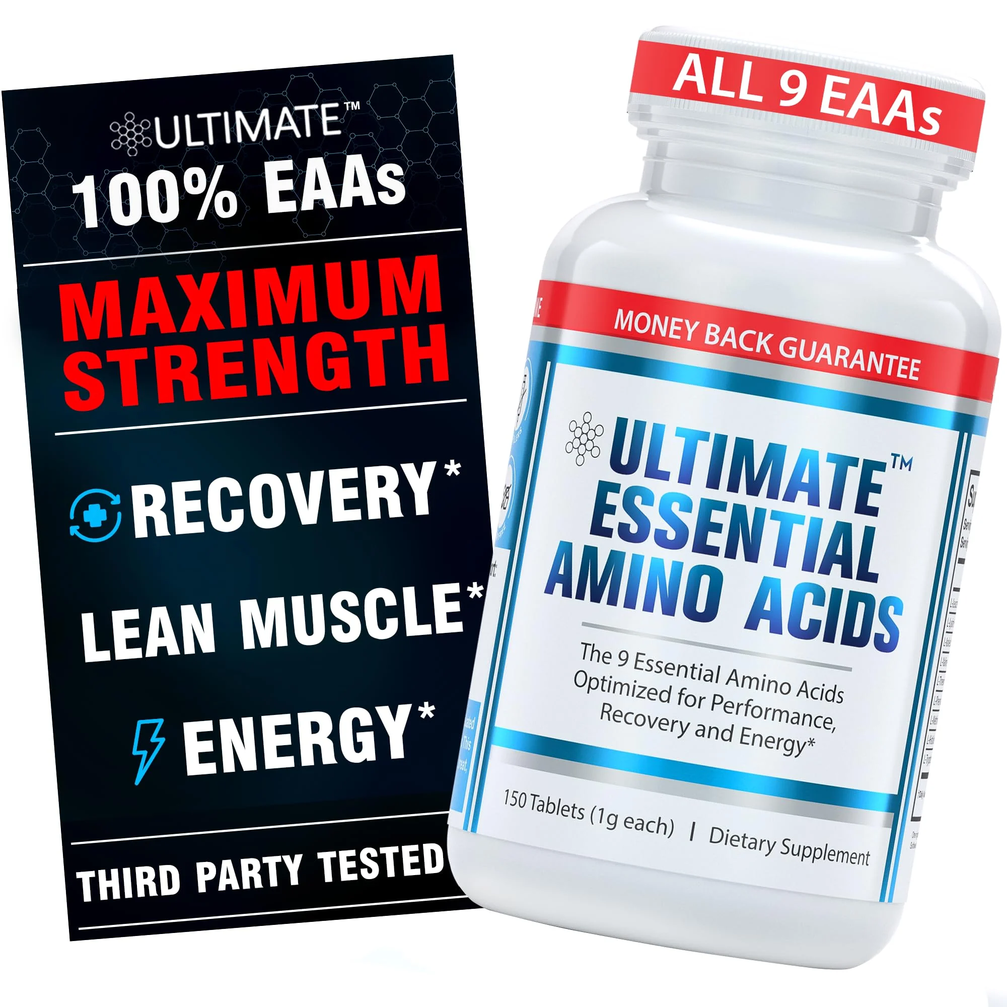 Ultimate 100% Essential Amino Acids for Cutting & Workouts | 9 EAAs, 40% Leucine, Keto & Vegetarian Tablets (150) - Image 10