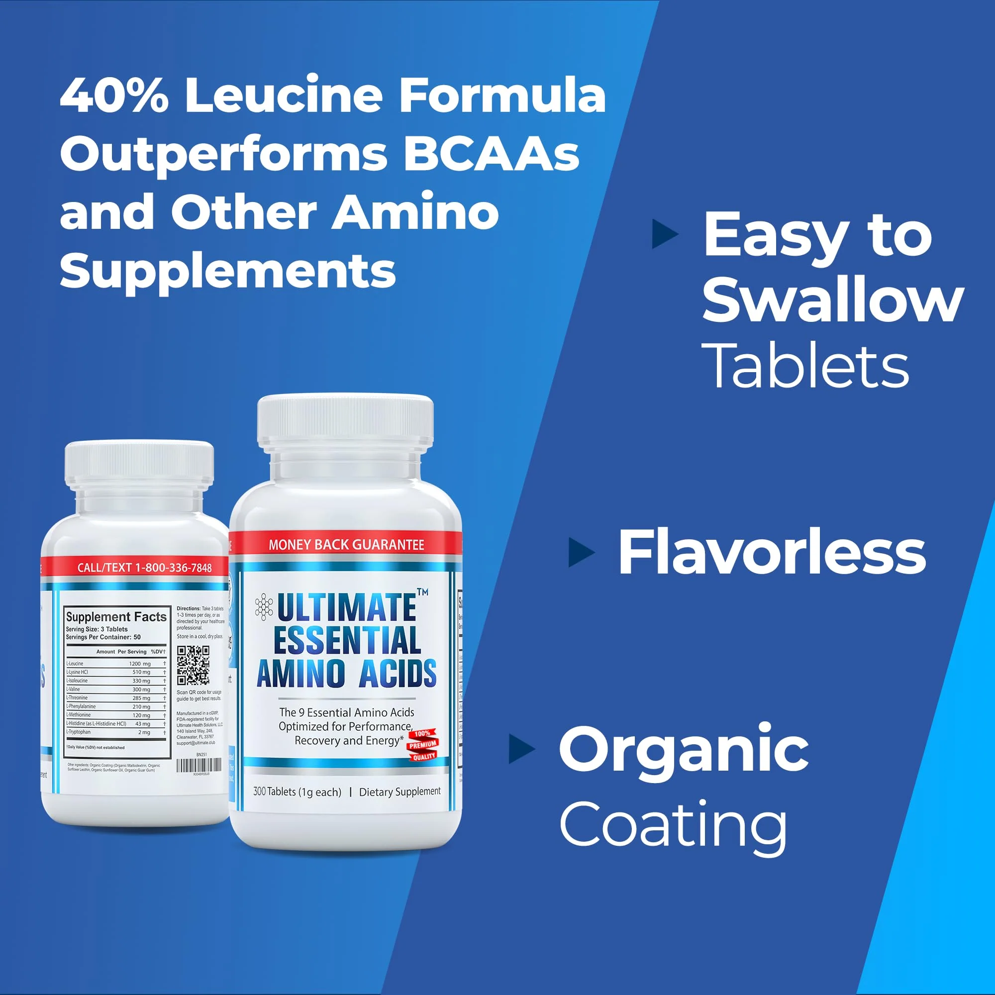 Ultimate 100% Essential Amino Acids for Cutting & Workouts | 9 EAAs, 40% Leucine, Keto & Vegetarian Tablets (150) - Image 16