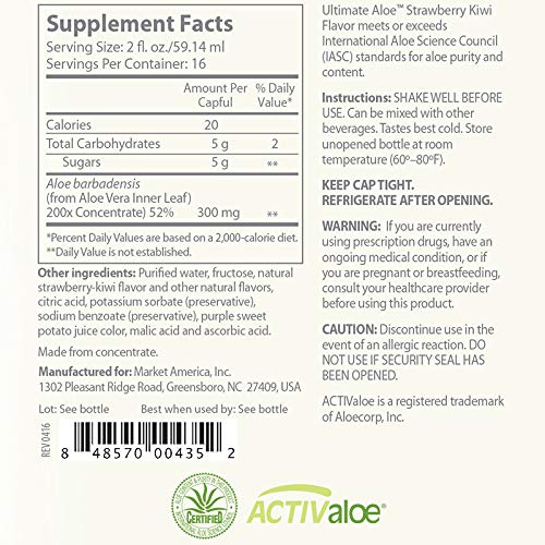 Ultimate Aloe Aloe Vera Juice – Gut Health, Digestive Comfort, Immune Support (Strawberry Kiwi, 16 Servings) - Image 5
