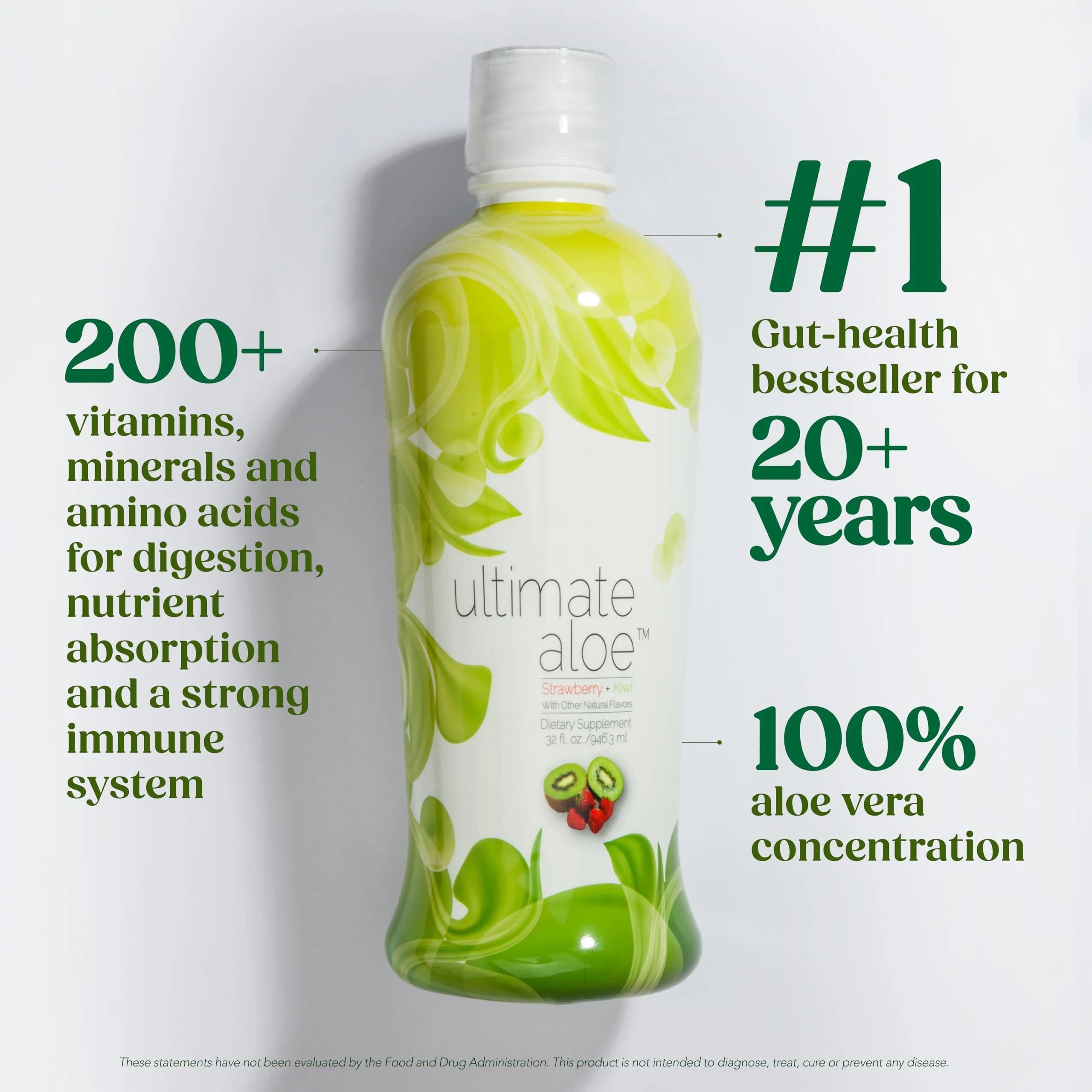 Ultimate Aloe Aloe Vera Juice – Gut Health, Digestive Comfort, Immune Support (Strawberry Kiwi, 16 Servings) - Image 8