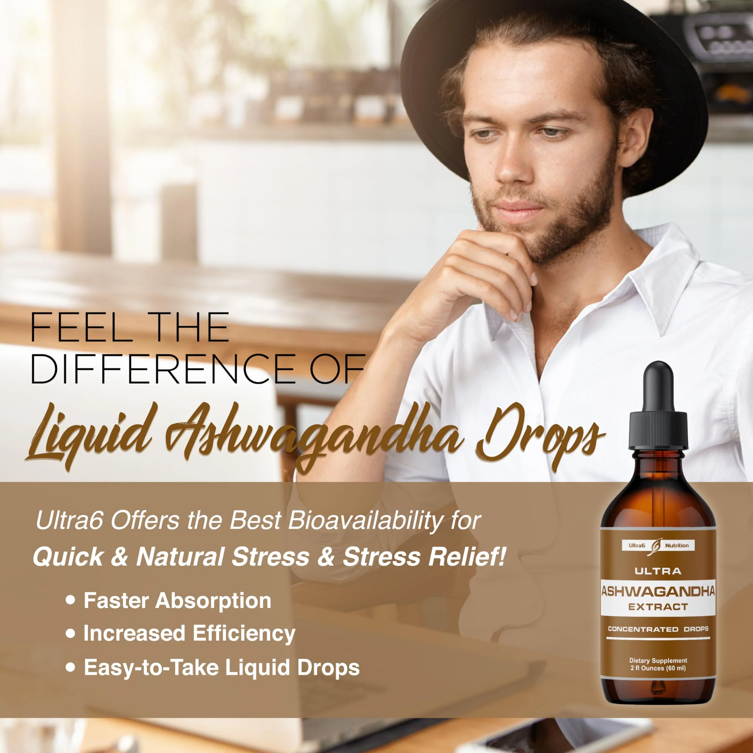Ultra6 Ashwagandha Liquid Drops – Organic Ashwagandha & Rhodiola (Pack of 2) - Image 5