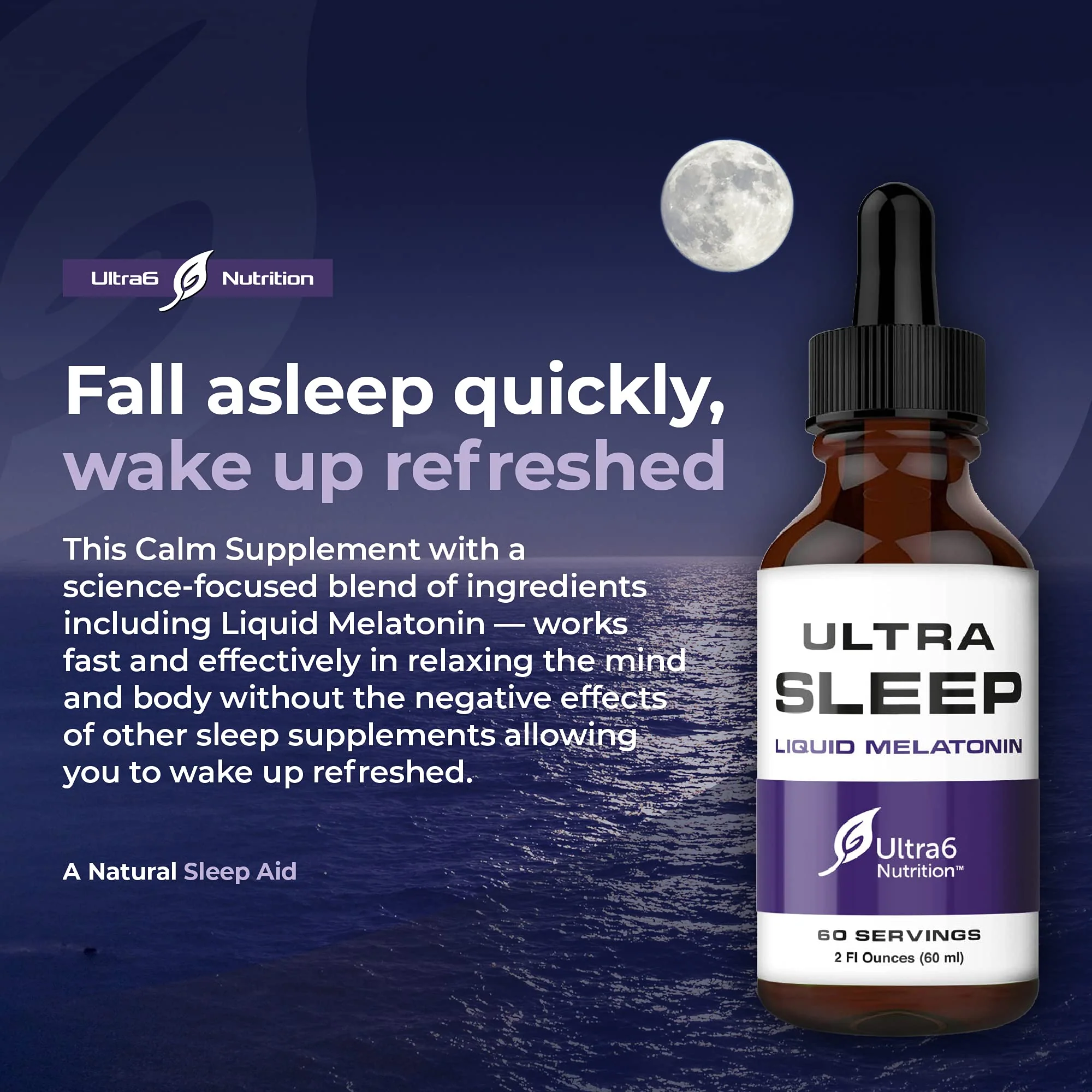 Ultra6 Nutrition Melatonin Drops with Valerian Root – Liquid Sleep Aid for Adults (Pack of 2) - Image 4