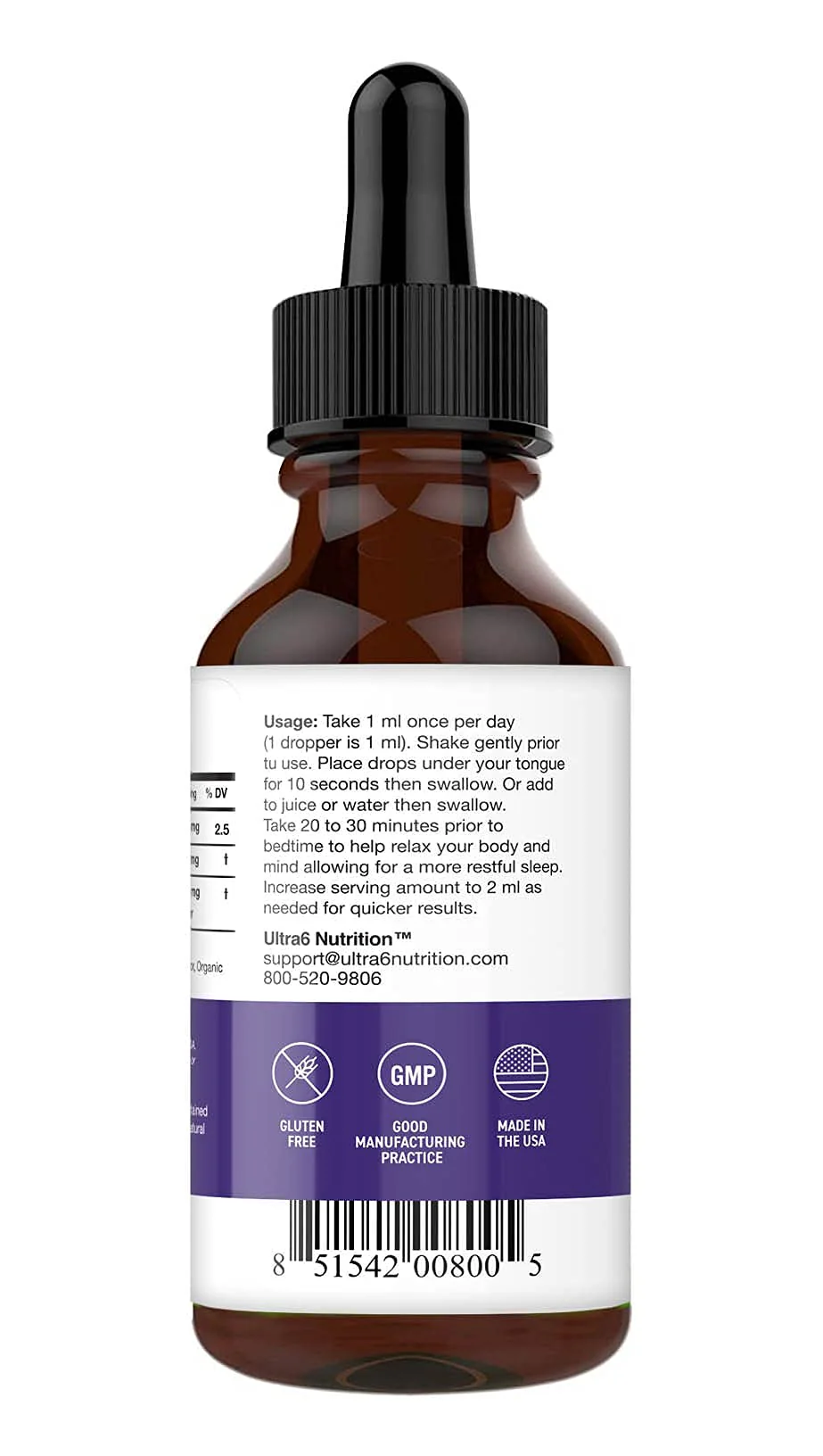 Ultra6 Nutrition Melatonin Drops with Valerian Root – Liquid Sleep Aid for Adults (Pack of 2) - Image 5