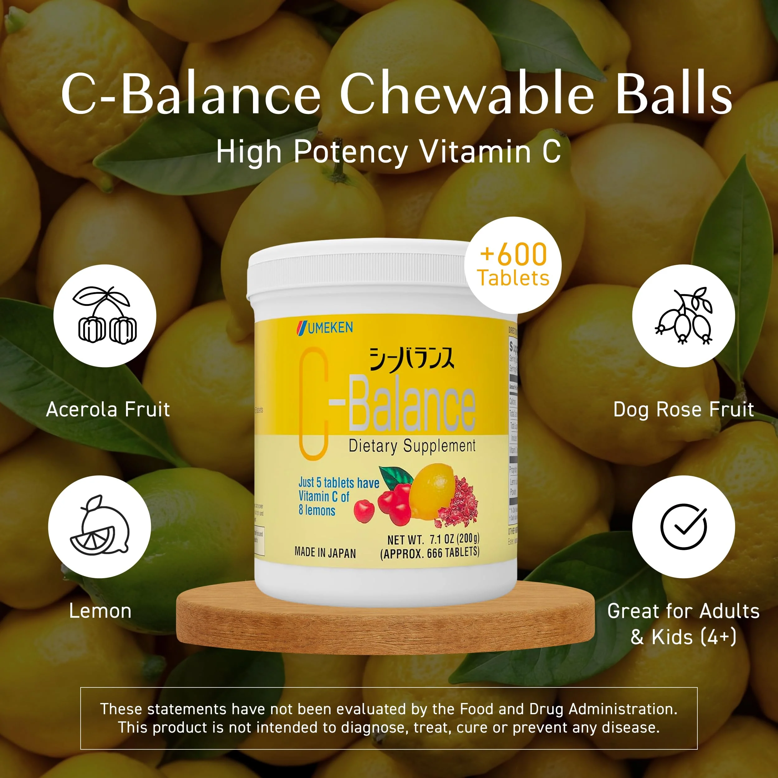 Umeken C-Balance Chewable Vitamin C – High Potency for Adults & Kids | 7.1 oz Pack of 2 - Image 16