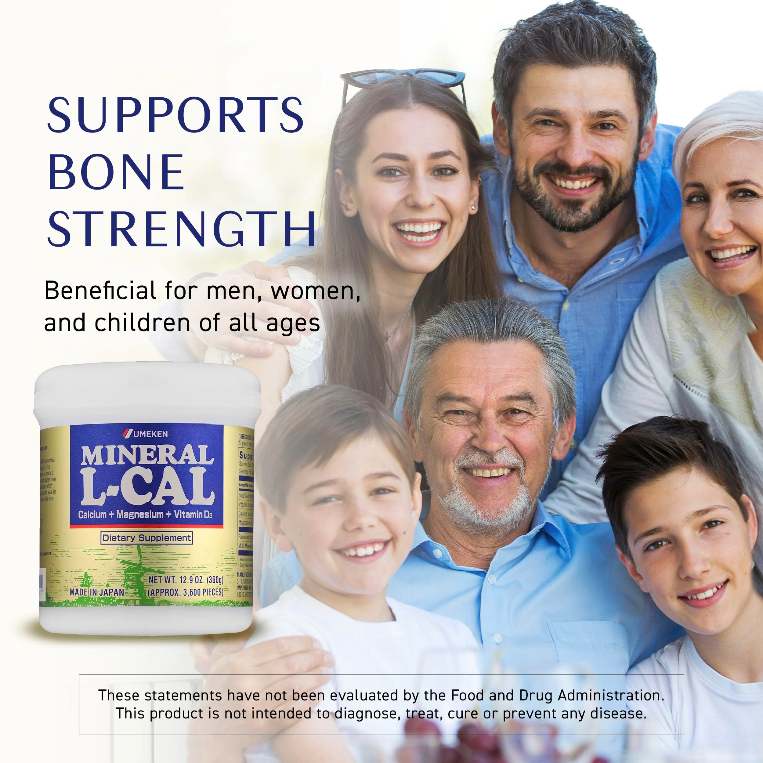 Umeken Mineral L-Calcium D3 360g, 3,600 Balls, 6-Month Supply - Image 2
