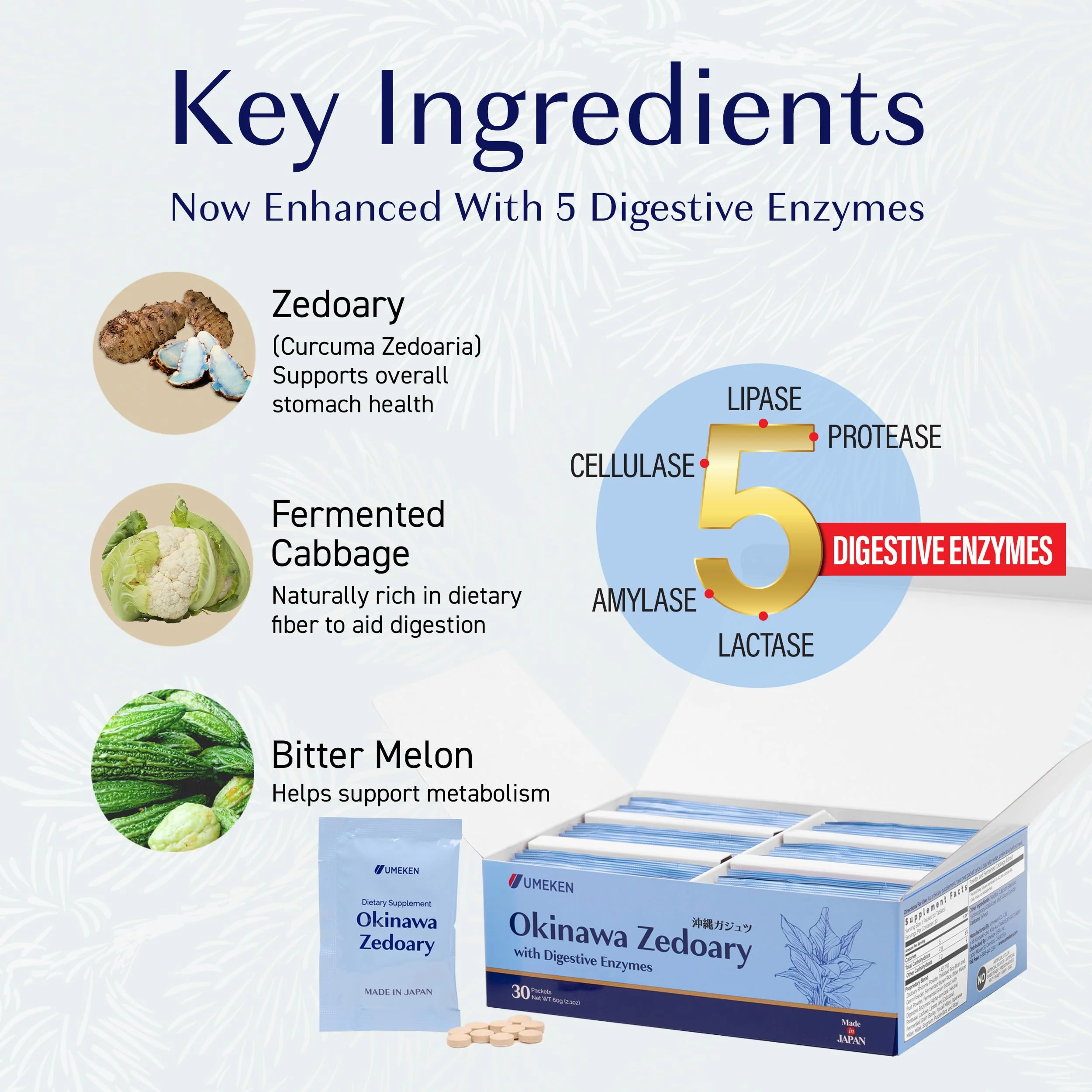 Umeken Okinawa Zedoary with Digestive Enzymes, 30 Count, Pack of 1 - Image 5