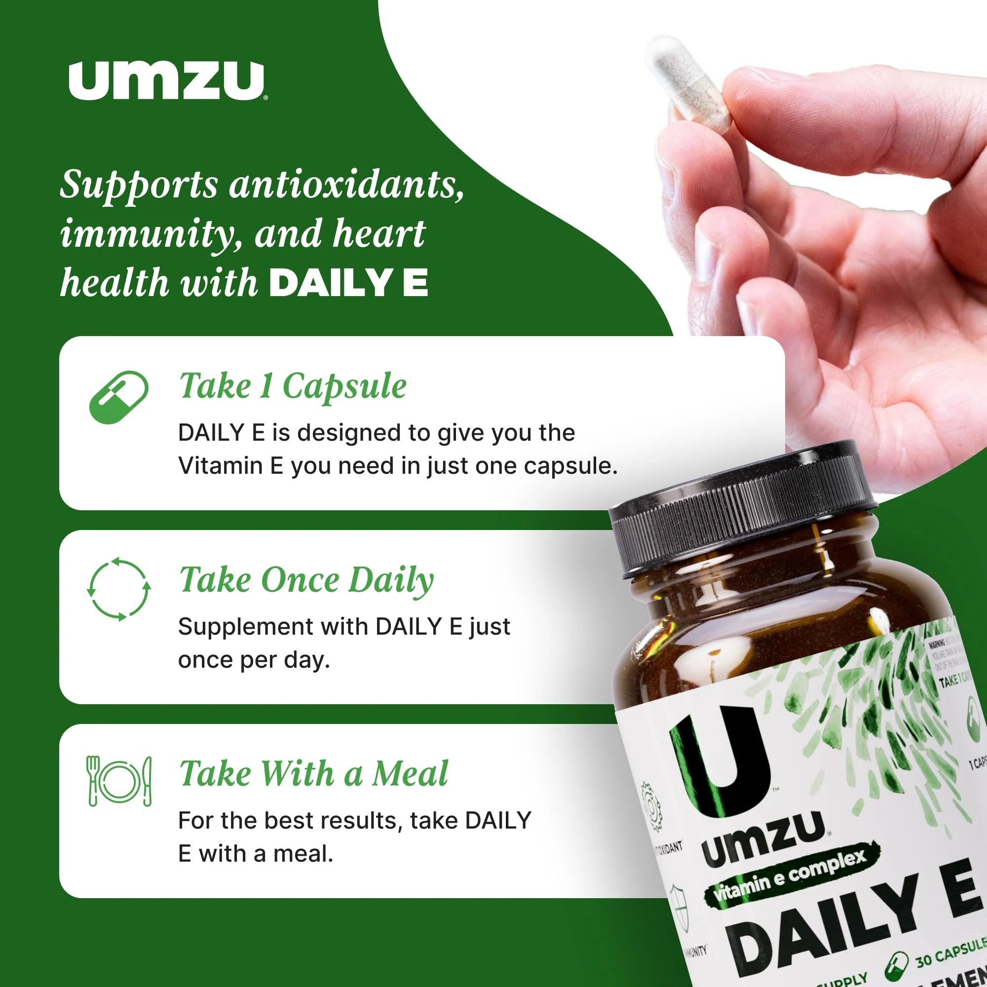 UMZU Daily E Vitamin E Capsules | 100% Daily Vitamin E | Immune Support (30 Days) - Image 15