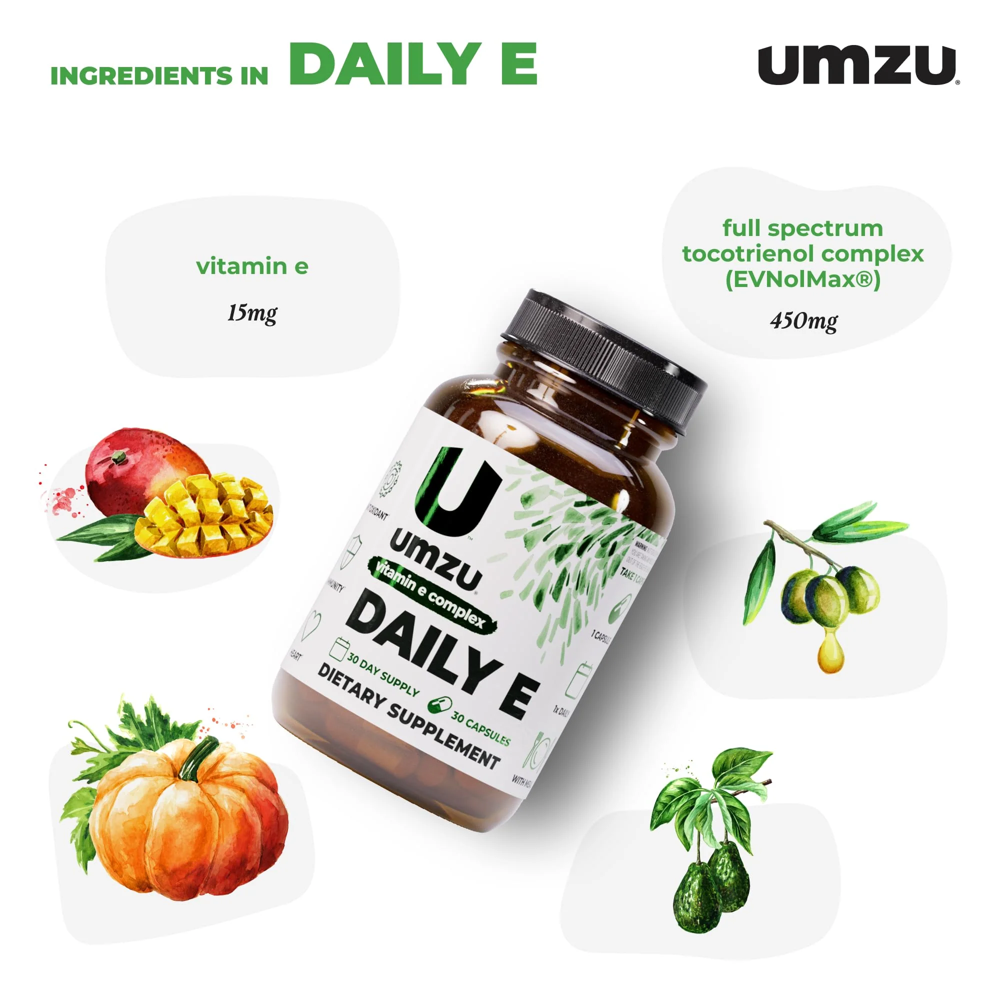 UMZU Daily E Vitamin E Capsules | 100% Daily Vitamin E | Immune Support (30 Days) - Image 3