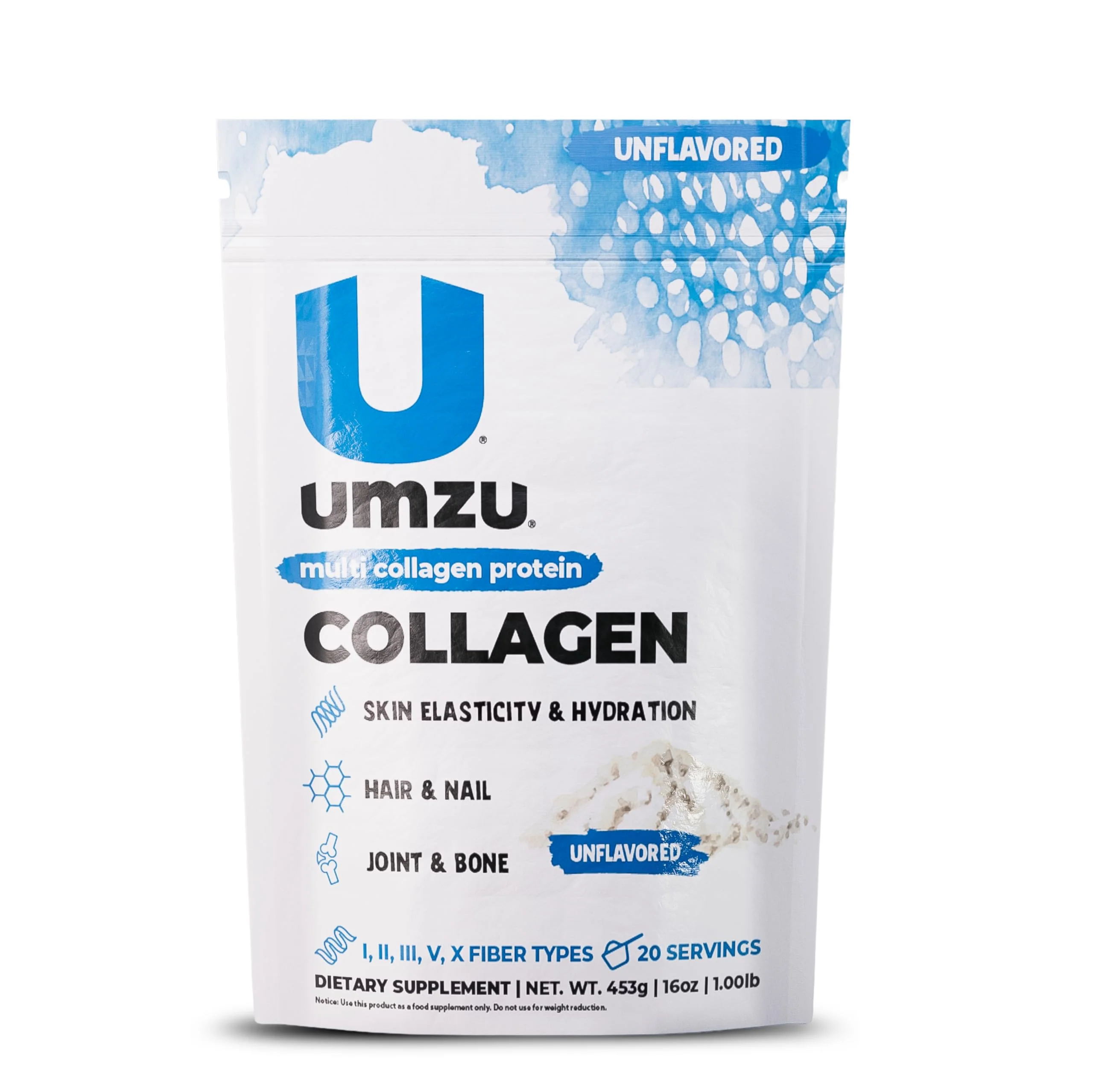 UMZU zuCollagen Multi Collagen Protein Powder – Unflavored | 20g Protein, Low Calorie, 5 Types I-X - Image 9