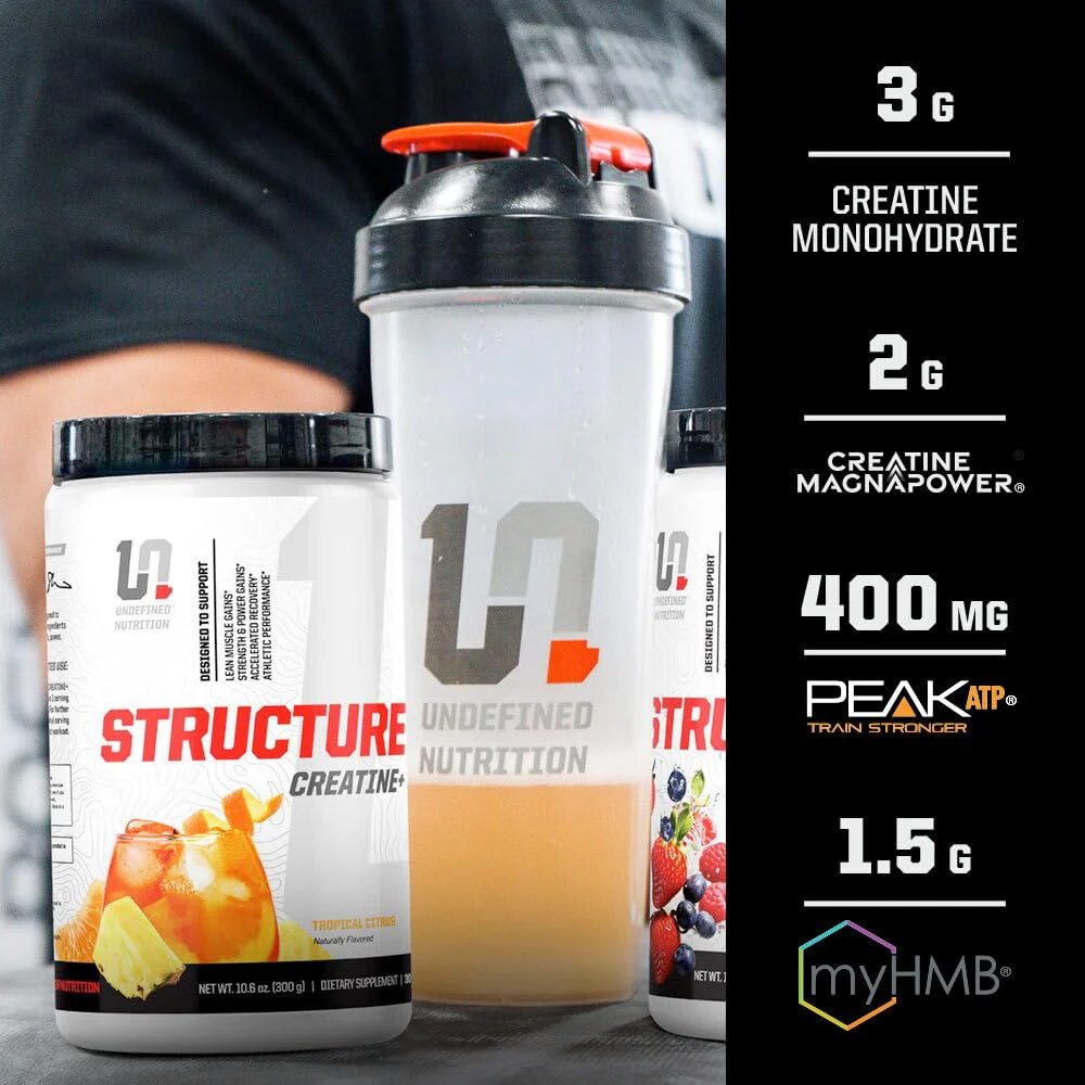 Undefined Nutrition Structure Creatine+ by Brian Shaw – 30 Servings, Tropical Citrus - Image 4