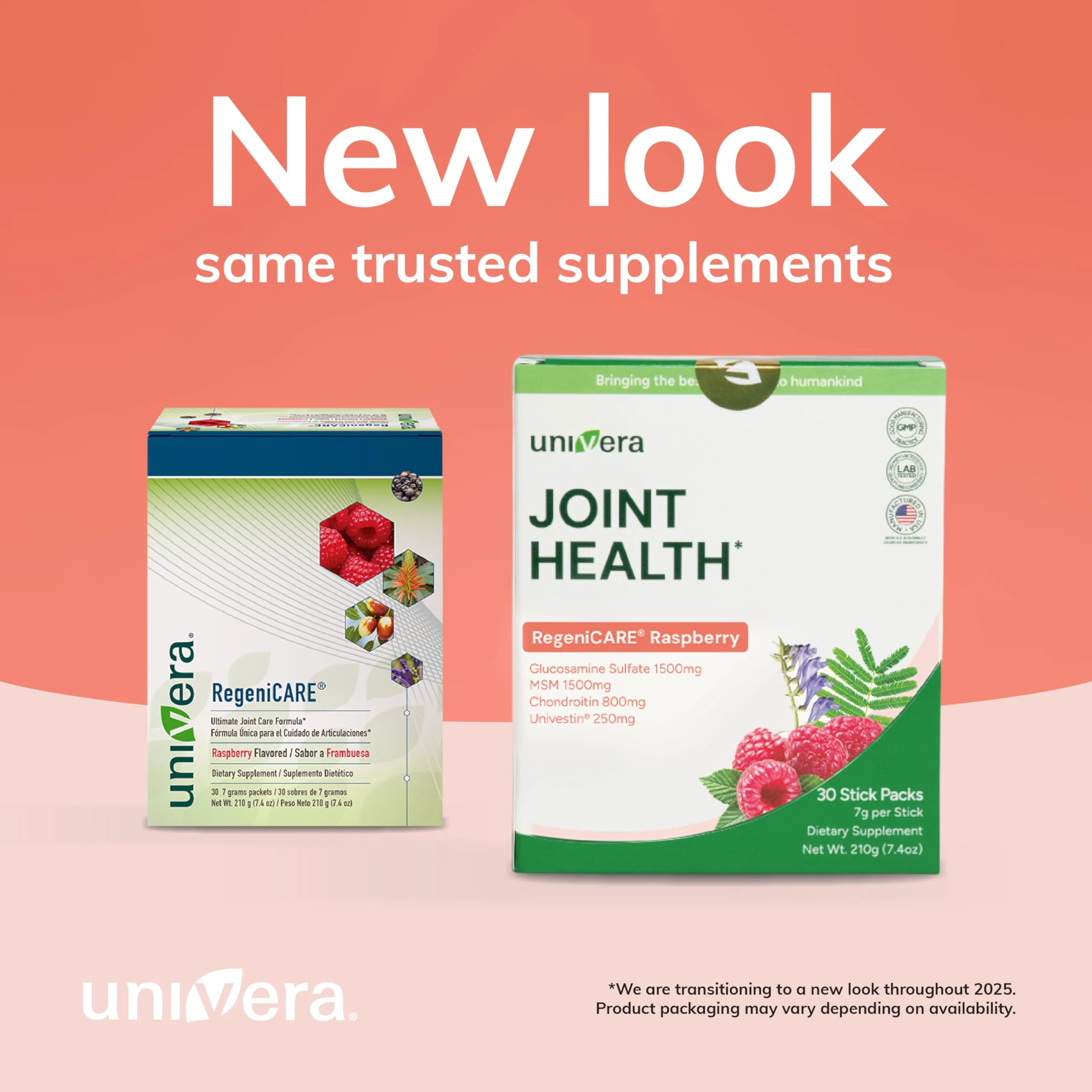 Univera Glucosamine, Chondroitin, MSM with Univestin – Raspberry Joint Support Powder Drink Mix | 30-Day Supply (7g x 30 Sticks) - Image 2