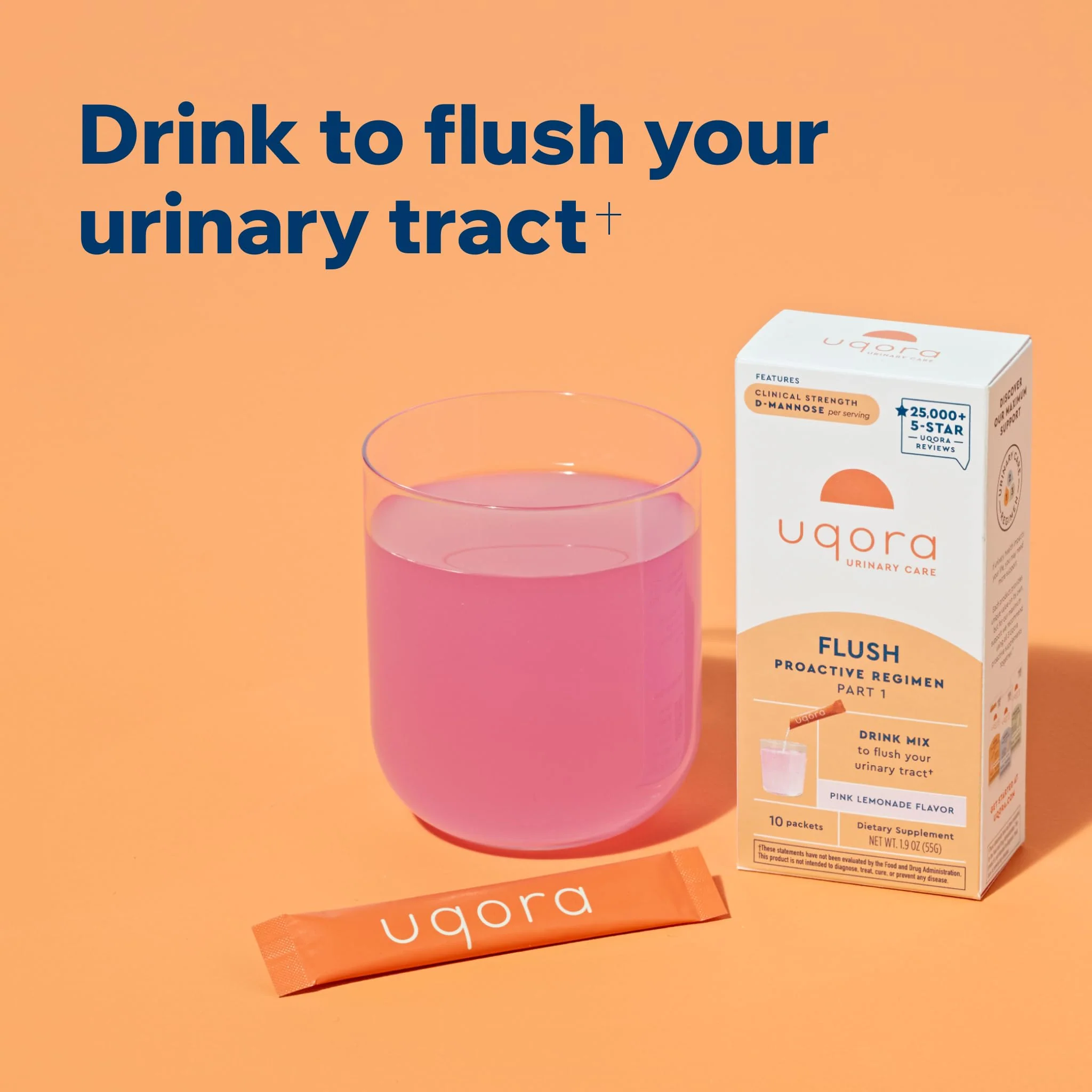 Uqora Flush Pink Lemonade – Urinary Health Drink Mix, Gluten-Free & Vegan, 20 Packets (2 Pack) - Image 6