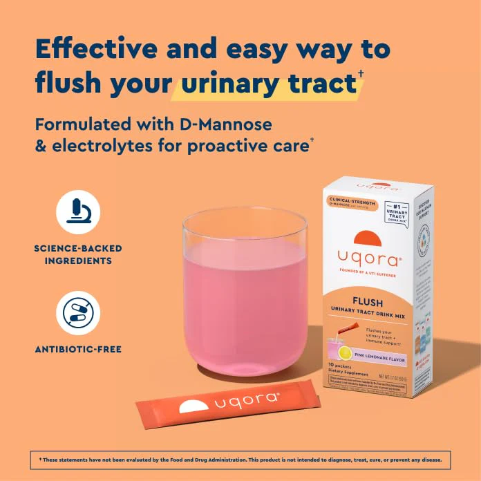 Uqora Flush Pink Lemonade – Urinary Health Drink Mix, Gluten-Free & Vegan, 20 Packets (2 Pack) - Image 9