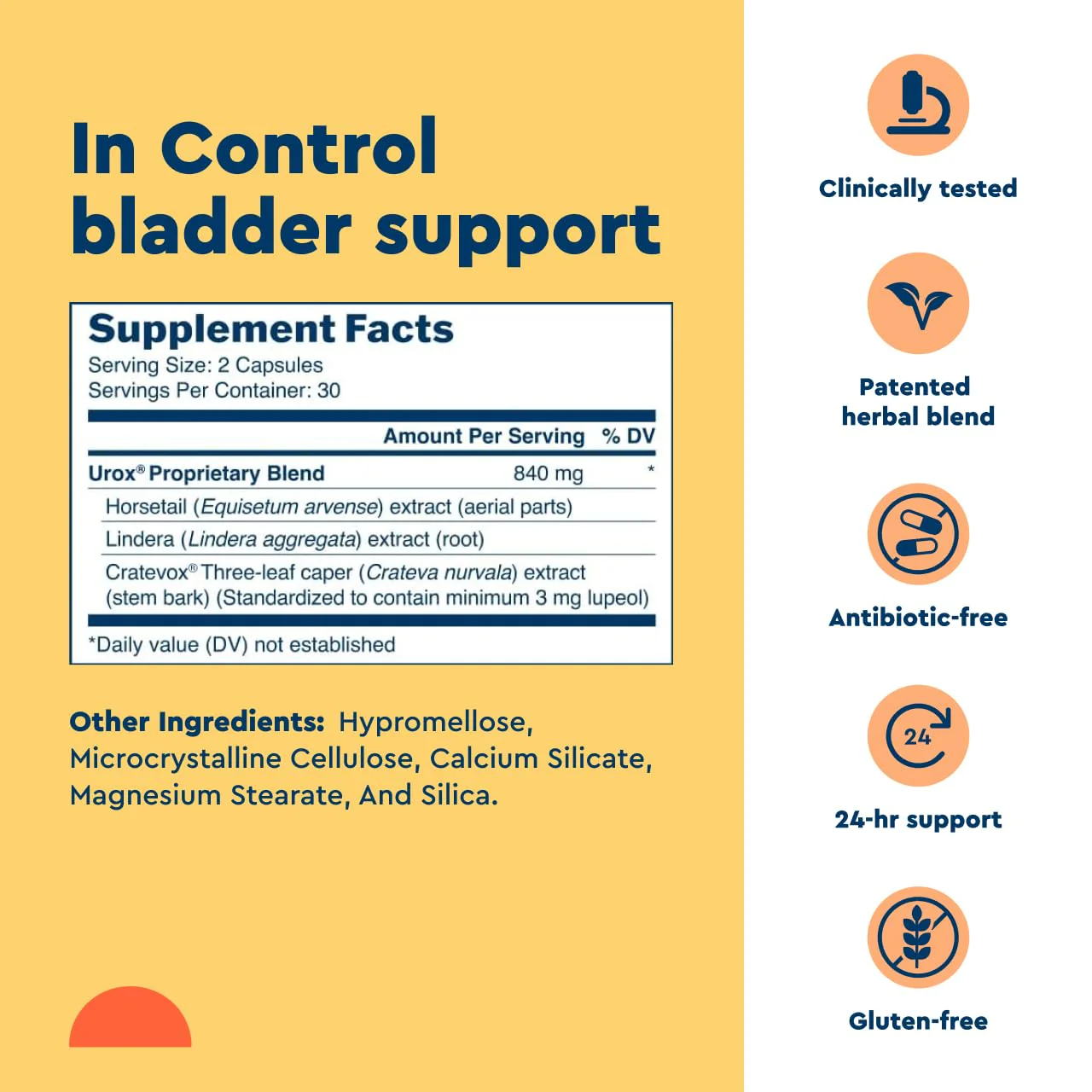 Uqora In Control Bladder Support - Daily Herbal Capsule for Urinary Comfort, Gluten-Free & Vegetarian, 2 Pack (120 Capsules) - Image 3