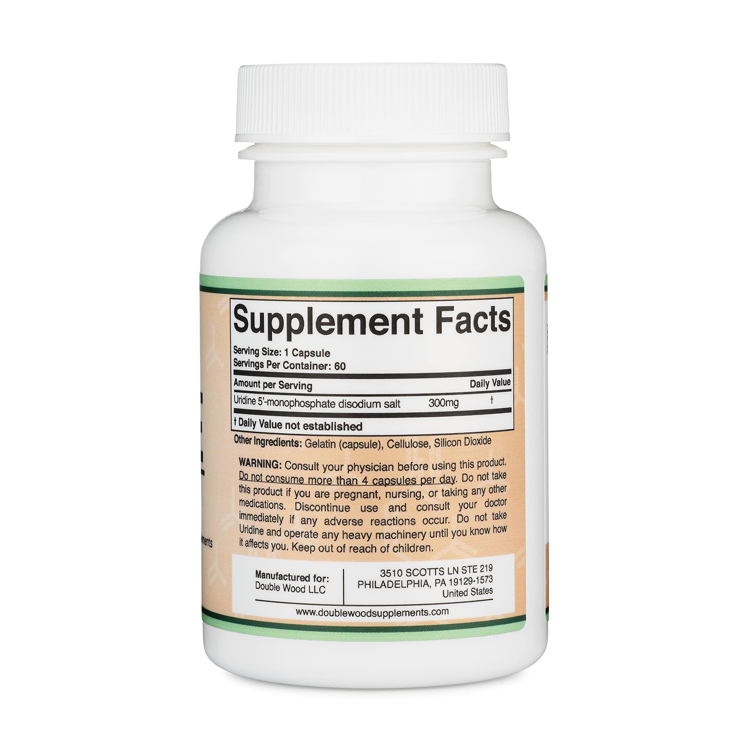 Uridine Monophosphate 300mg – Third-Party Tested (Choline Enhancer) | Double Wood (Pack of 2) - Image 10