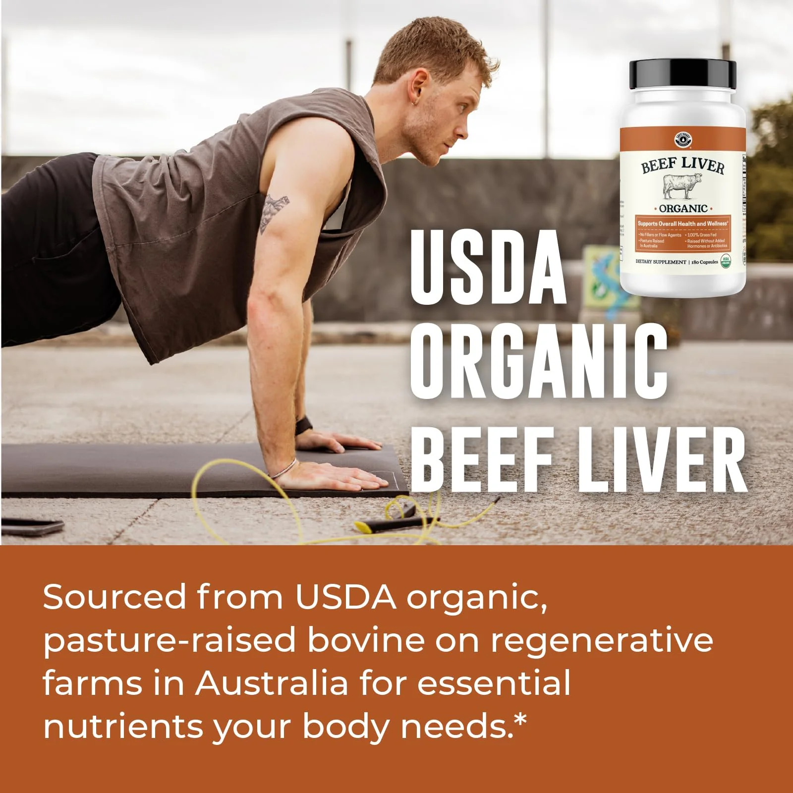 USDA Organic Beef Liver Capsules – Grass-Fed & Pasture-Raised in Australia | 180 Capsules - Image 3