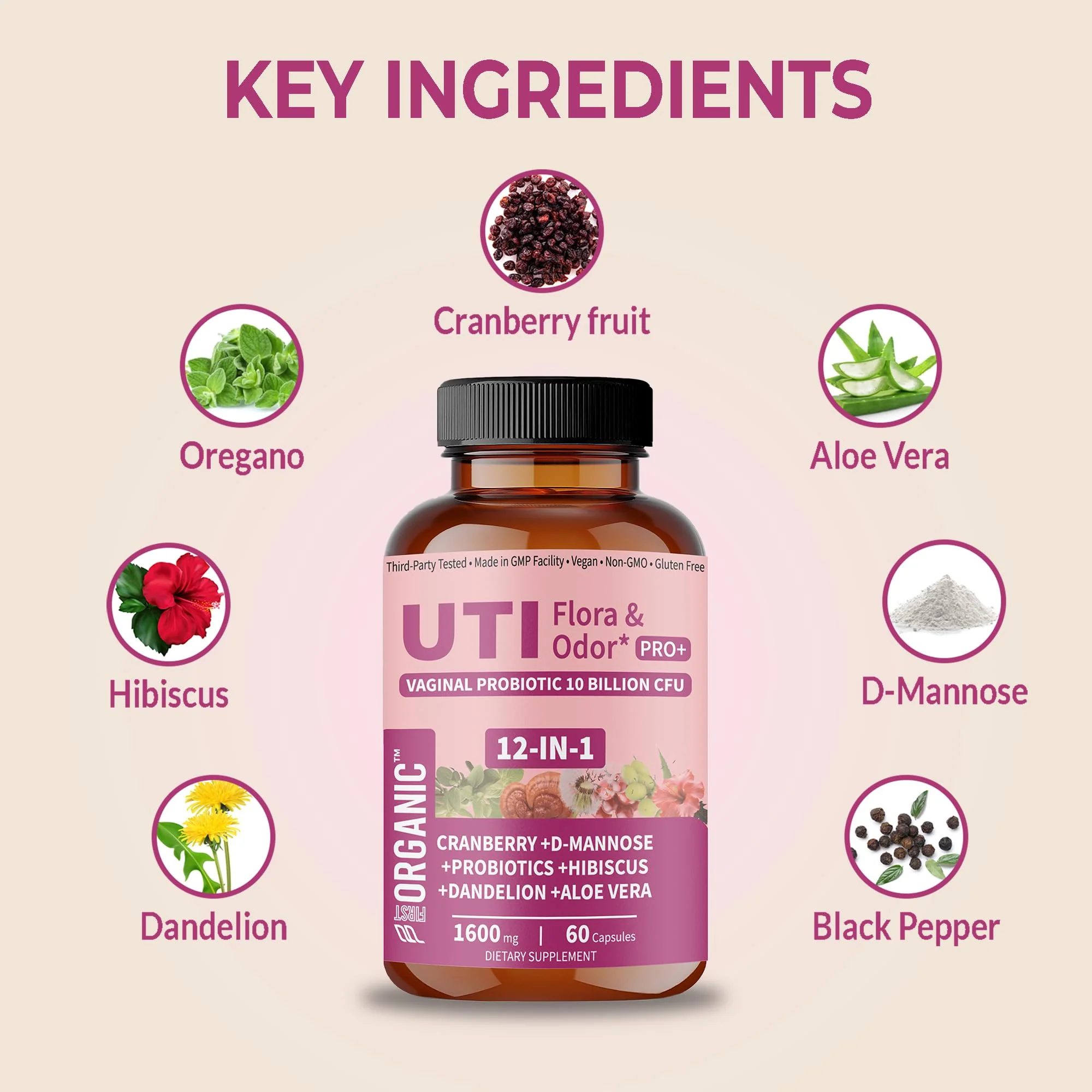 UTI Flora & Odor Pro+ Pack of 2 – Intimate Freshness, Cranberry, D-Mannose & Probiotics - Image 6