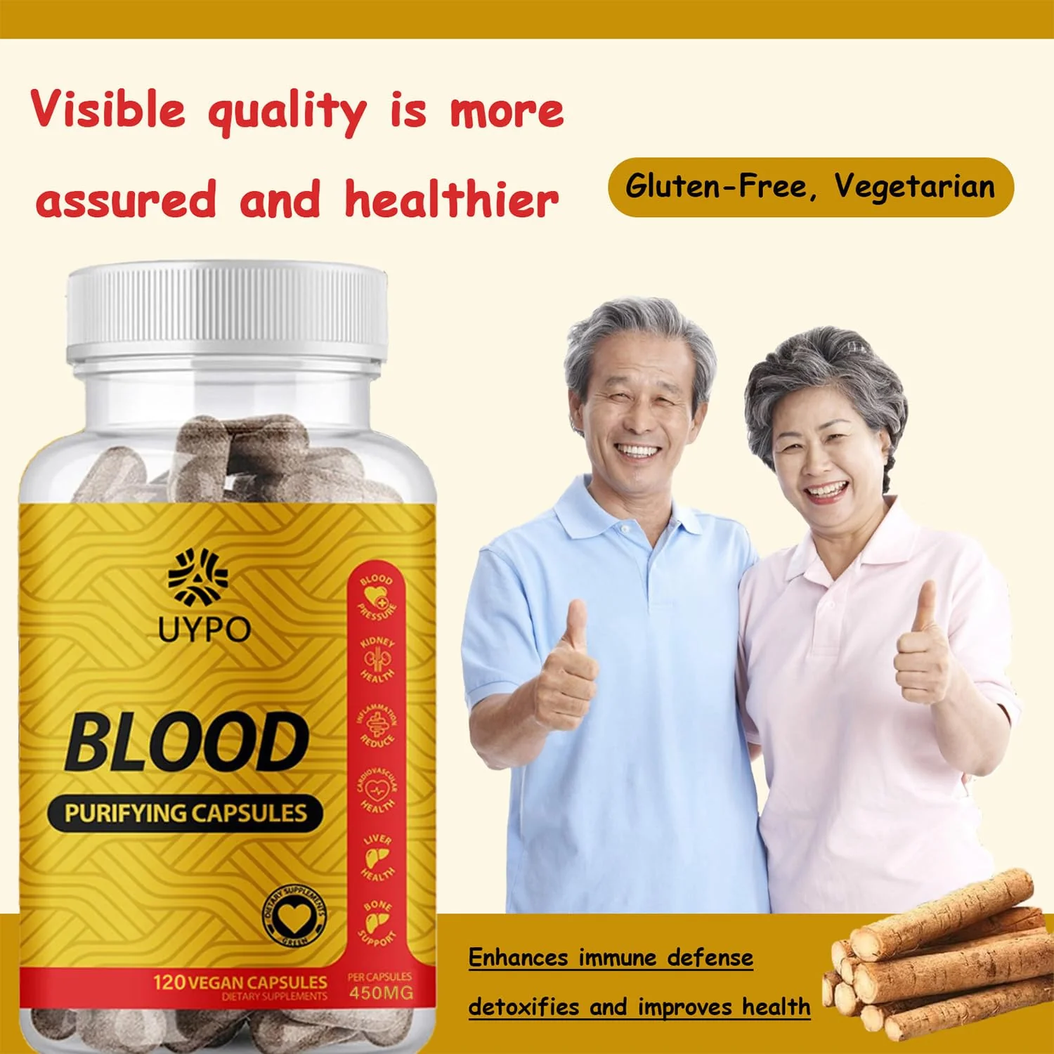 UYPO Blood Purifying Capsules – Gluten Free, GMO-Free, Vegan 450 mg (2PCS) - Image 5