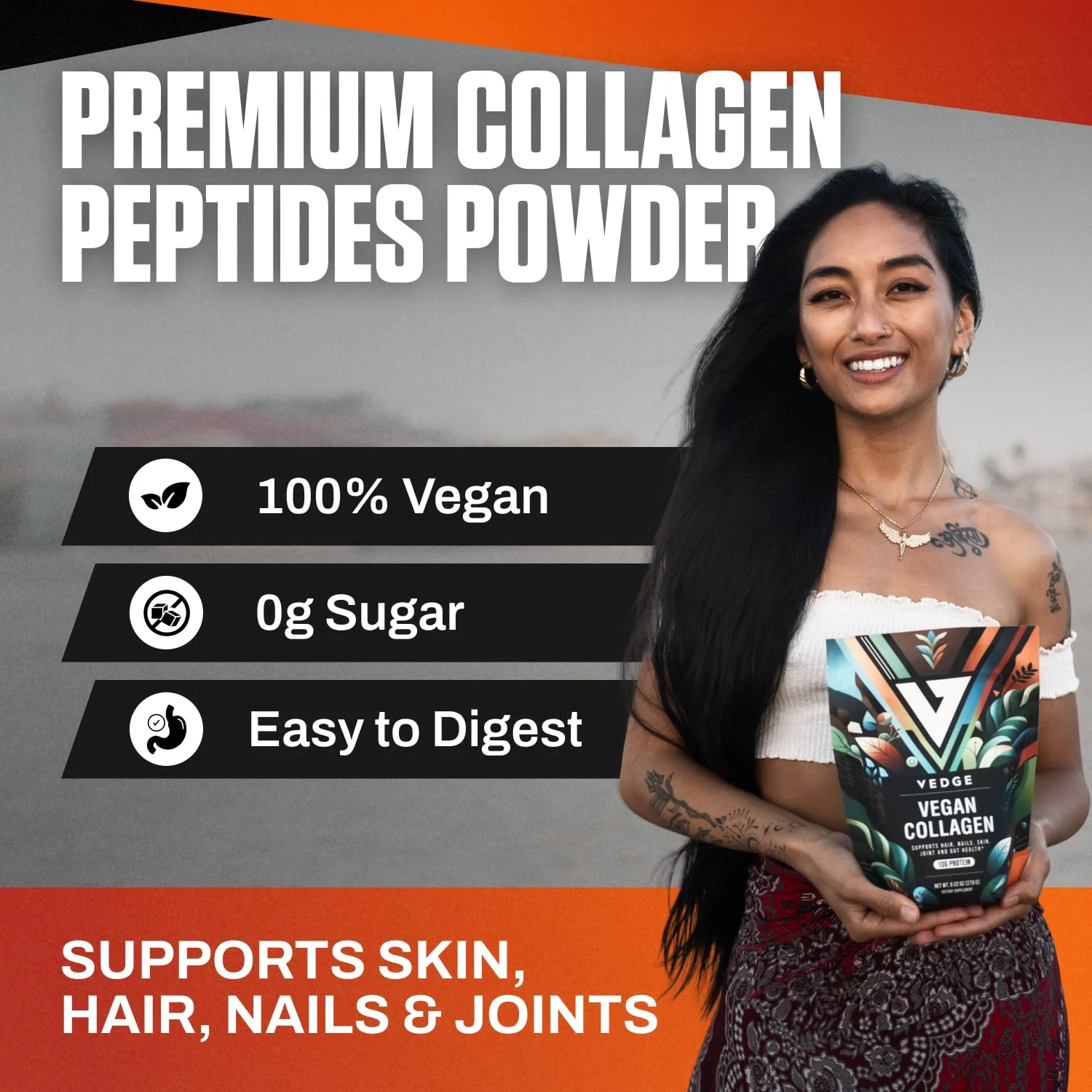 VEDGE Vegan Collagen Powder – Plant-Based Peptides for Hair, Skin & Nails - Image 10