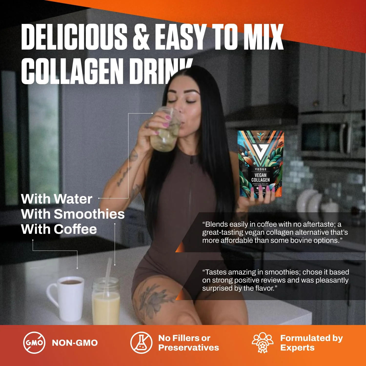 VEDGE Vegan Collagen Powder – Plant-Based Peptides for Hair, Skin & Nails - Image 4
