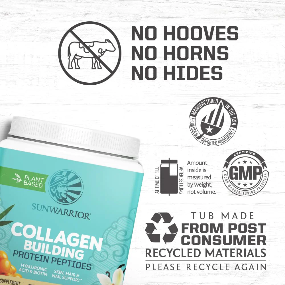 Vegan Collagen Protein Powder Plant-Based | Hyaluronic Acid & Biotin | Vanilla 20 Servings | Sunwarrior - Image 3