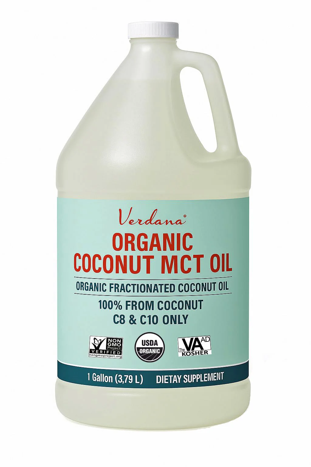 Verdana USDA Certified Organic Coconut MCT Oil – Fractionated Coconut Oil, No Palm Kernel Used, Kosher, Non-GMO, Food Grade – 1 Gallon - Image 10