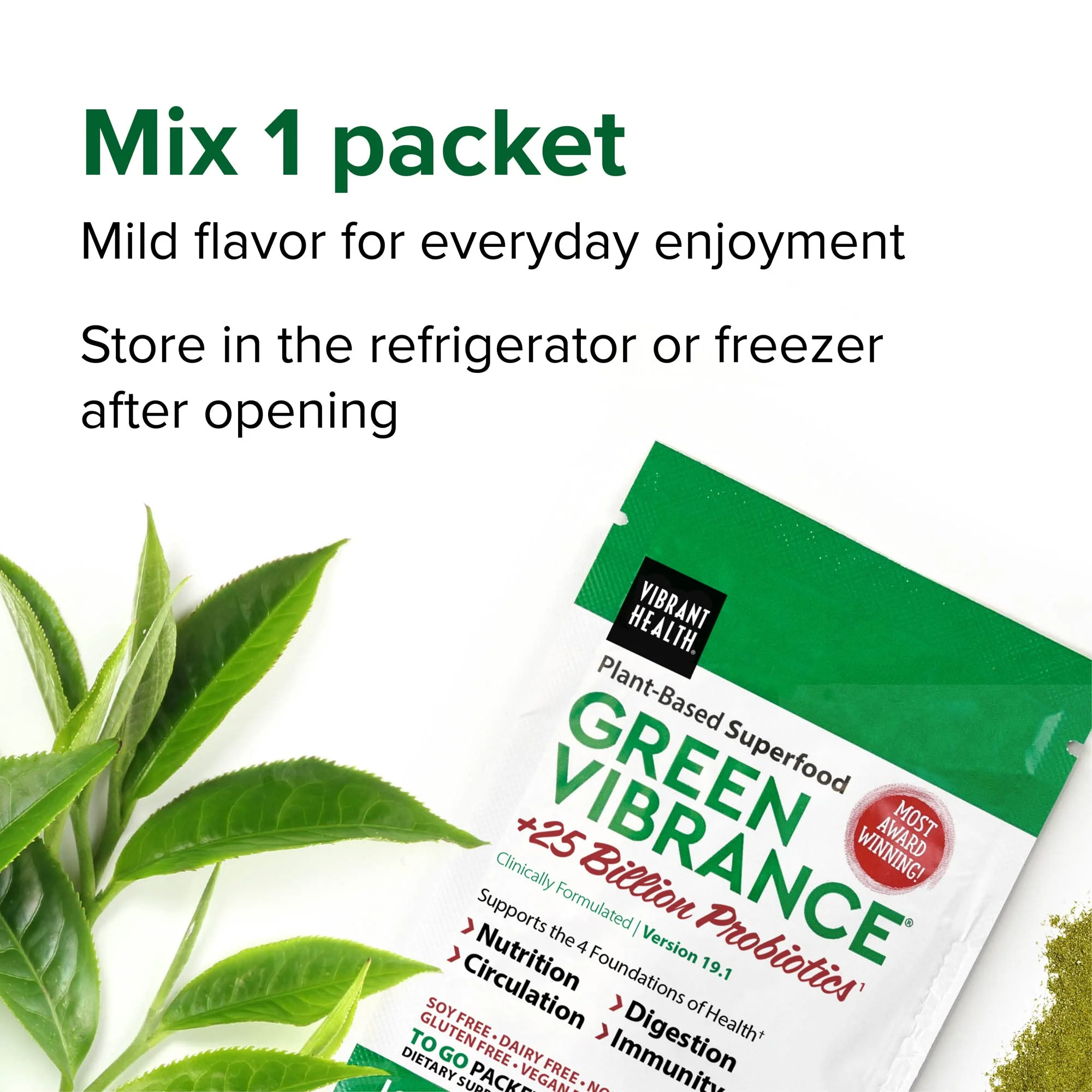 Vibrant Health Green Vibrance Packets – Travel-Friendly Vegan Superfood Powder, 15 Packets - Image 14