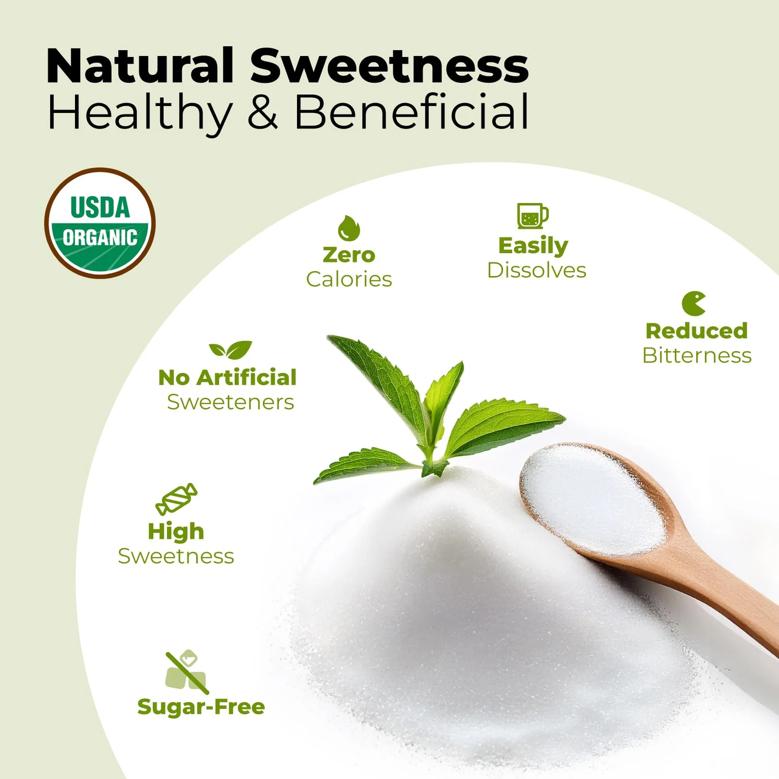 Viccoky Organic Stevia Powder – Pure, 0 Calories, Sugar-Free (10oz / 284g) - Image 3