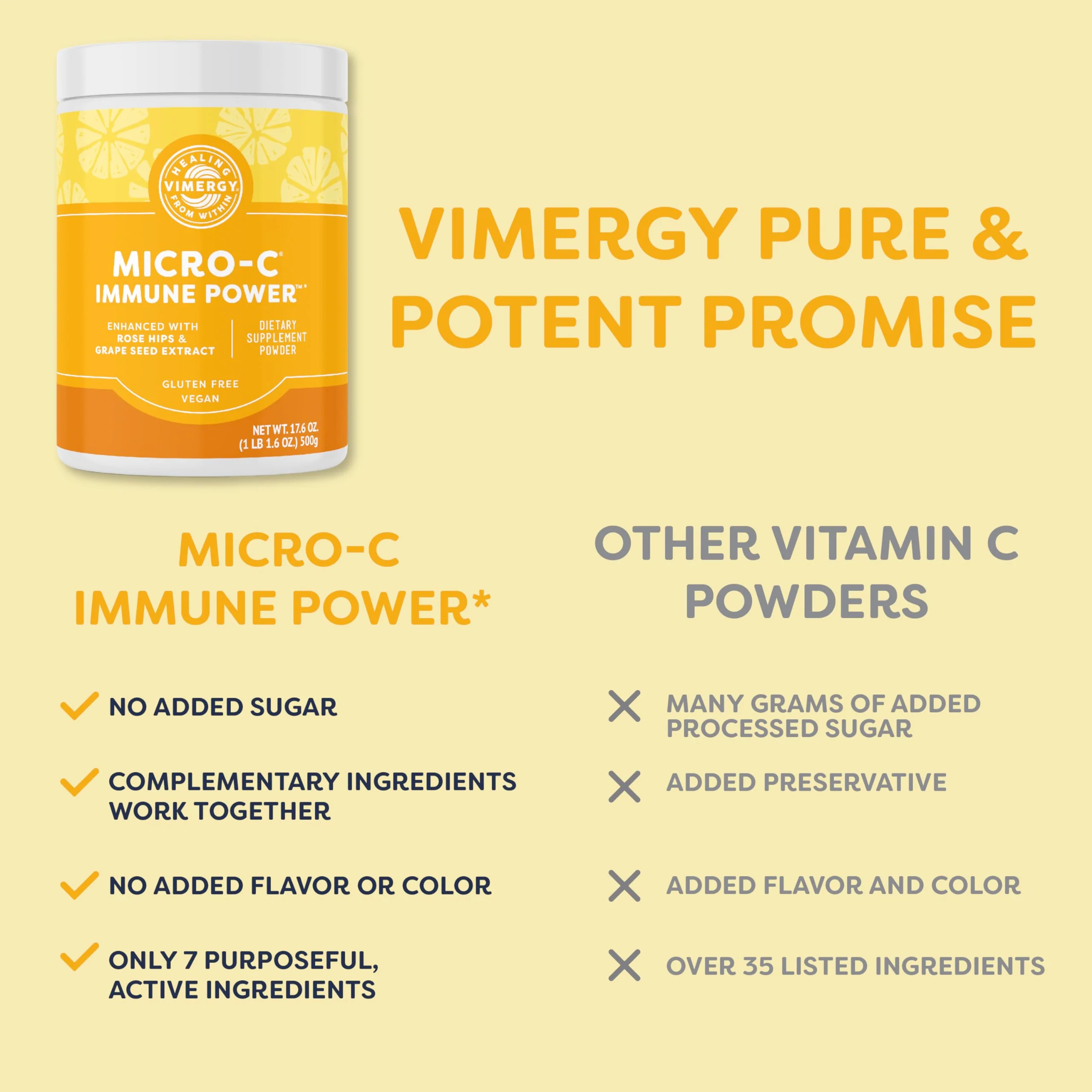 Vimergy Micro-C Immune Power™ - 500g, 139 Servings, 2000mg Vitamin C per Serving | Gluten-Free, Vegan - Image 4