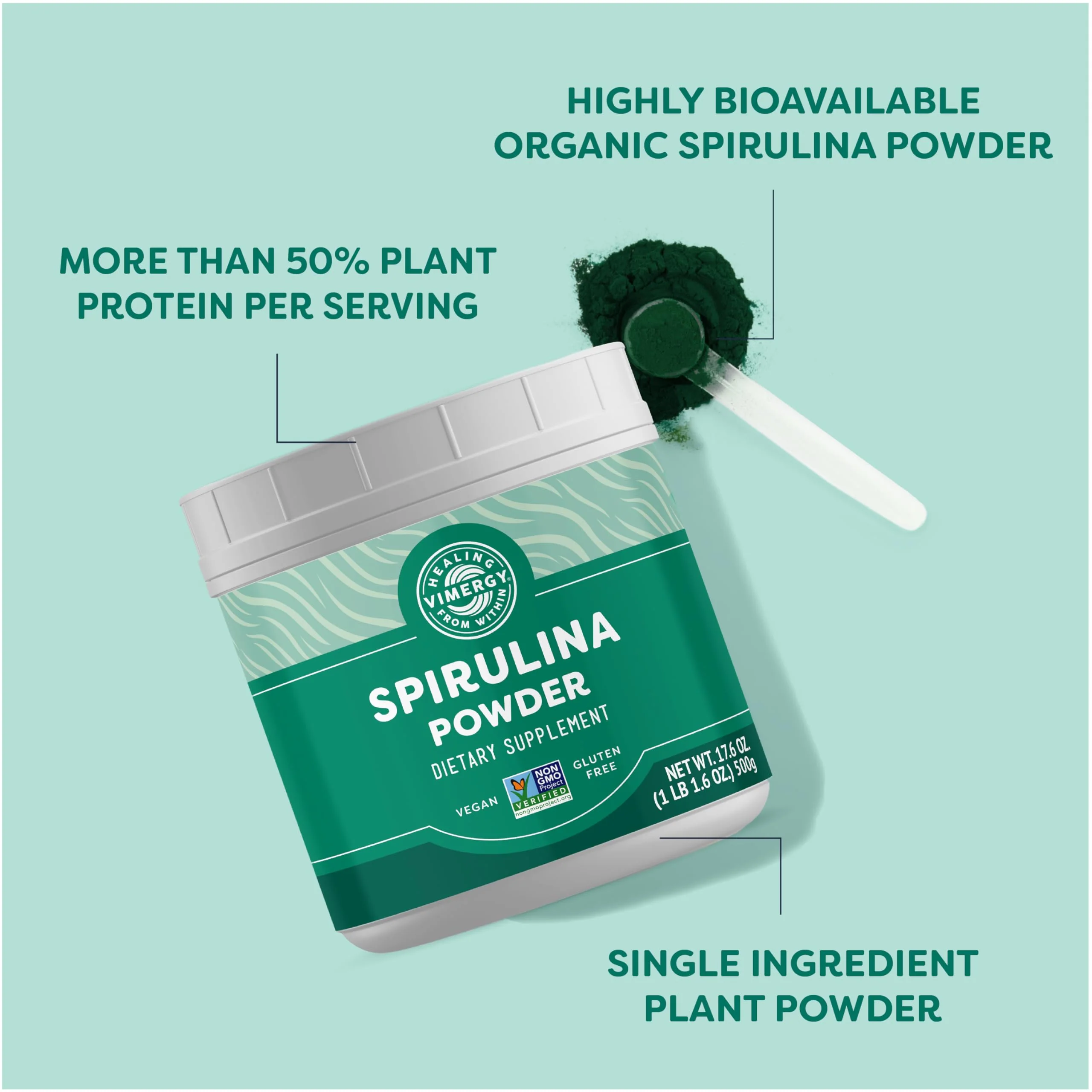 Vimergy Spirulina Powder 500g – 166 Servings | Plant Protein, Non-GMO, Gluten-Free, Vegan & Paleo - Image 10