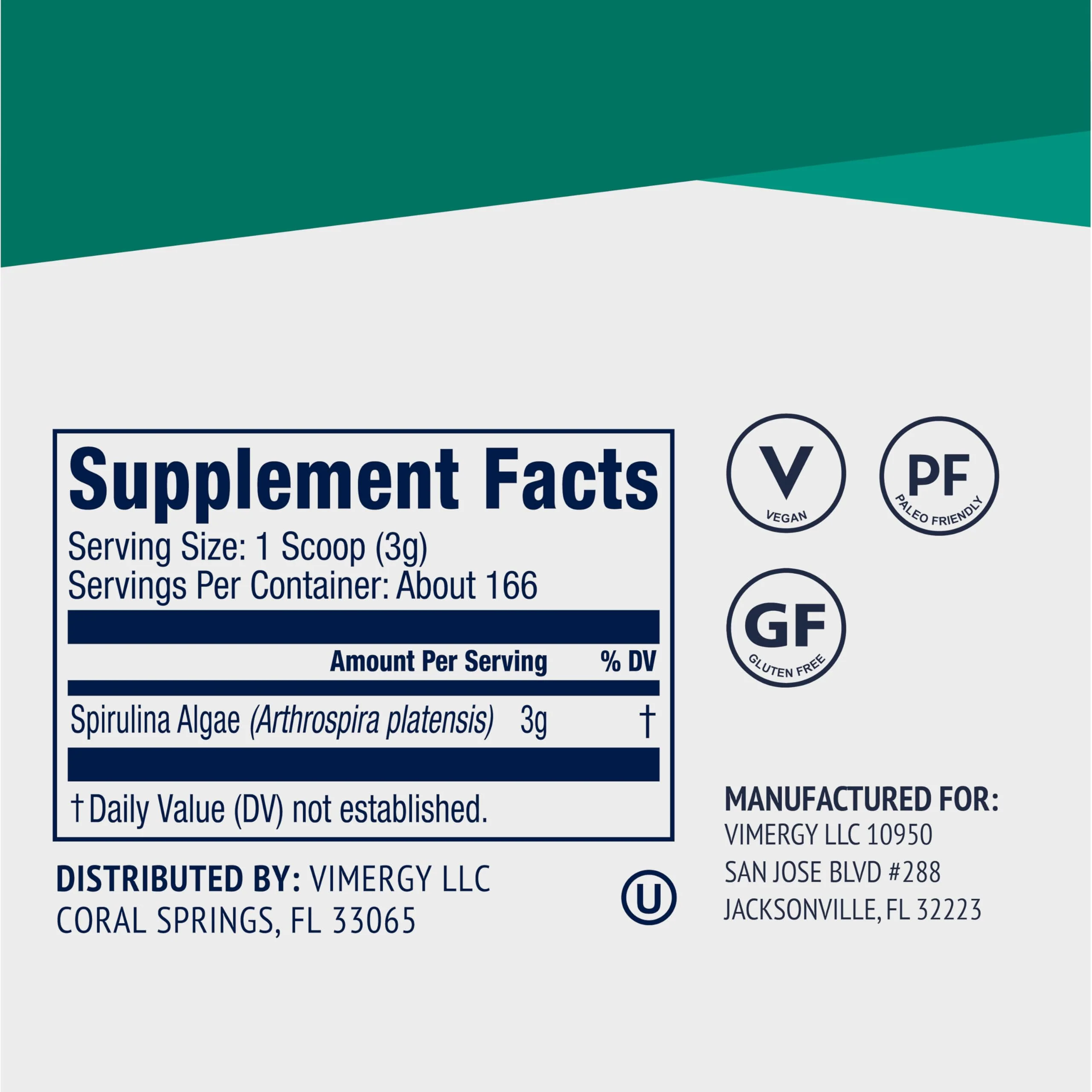 Vimergy Spirulina Powder 500g – 166 Servings | Plant Protein, Non-GMO, Gluten-Free, Vegan & Paleo - Image 5