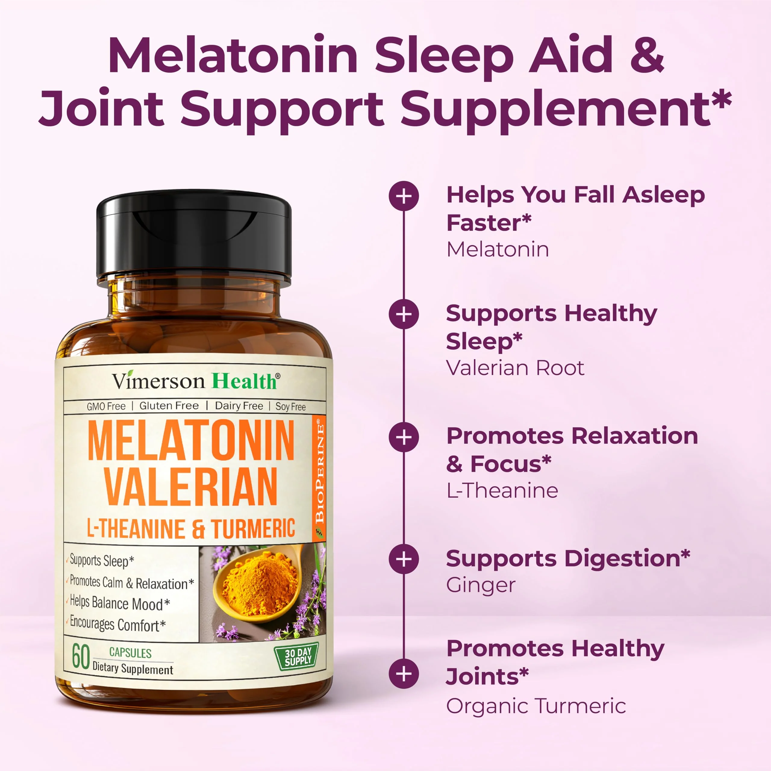 Vimerson Health Melatonin Sleep Aid with L-Theanine & Valerian – 2 Pack - Image 14