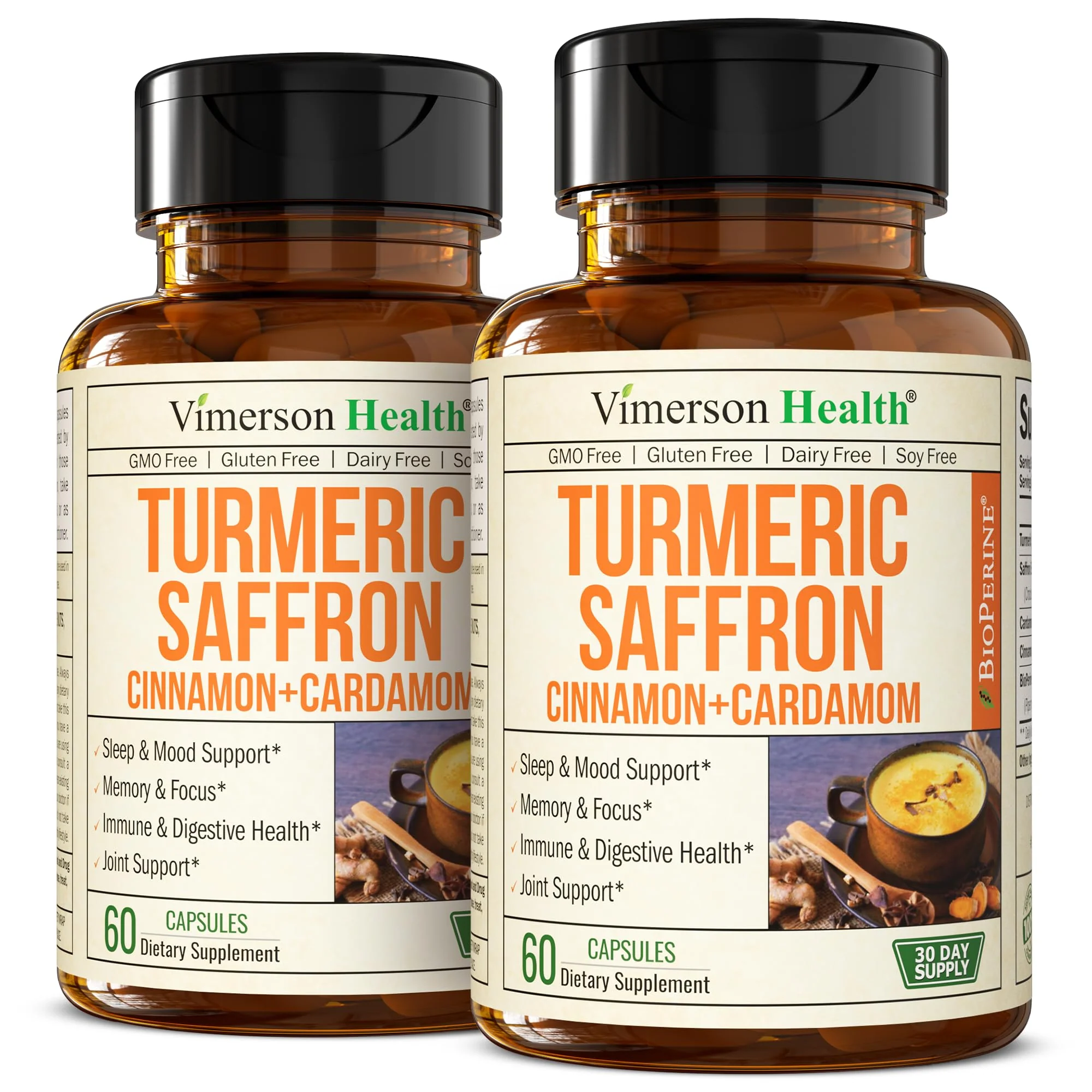 Vimerson Health Saffron Supplements (89 mg) – Turmeric Curcumin with Cinnamon, Cardamom, Eye Health & Mood – 2 Pack - Image 10
