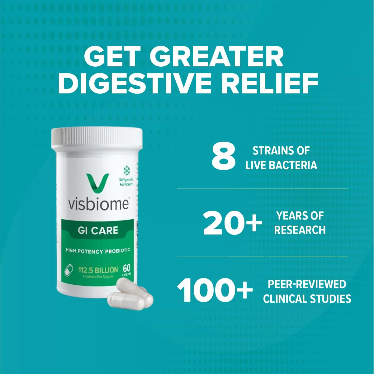 Visbiome GI Care - High Potency Probiotic (112.5B CFU) - 180 Capsules | Made in USA - Image 11